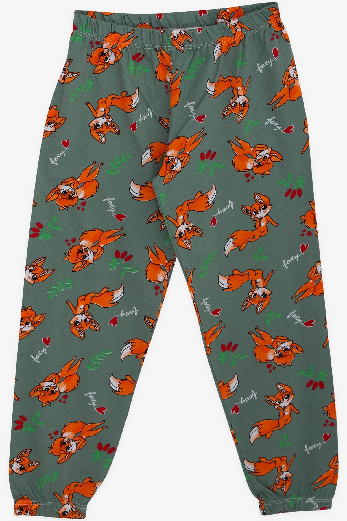 Breeze Kız Çocuk Pijama Takımı Tilkicik Desenli Mint Yeşili (4-8 Yaş)