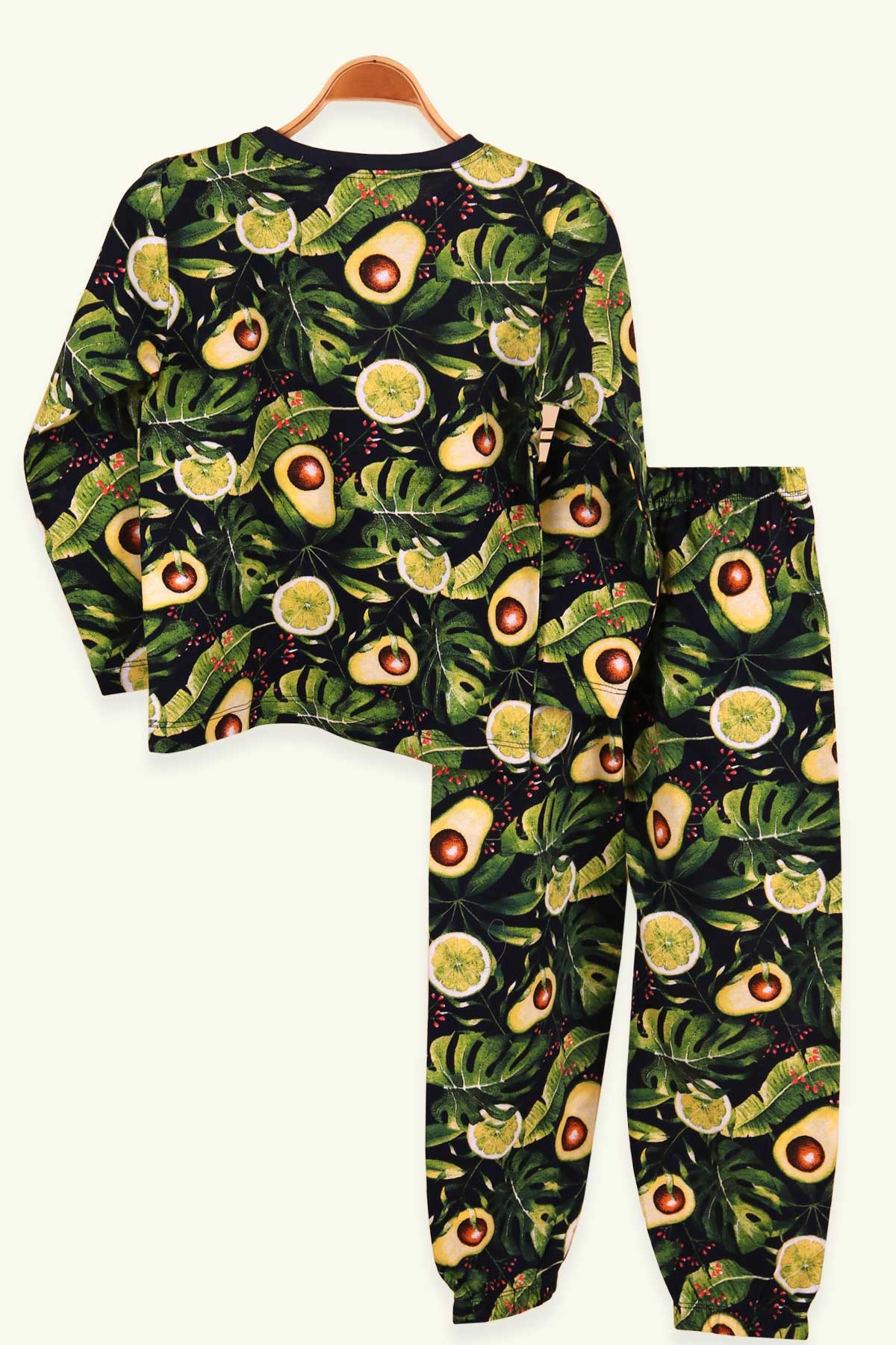 Breeze Kız Çocuk Pijama Takımı Tropikal Desenli Lacivert (6-10 Yaş)