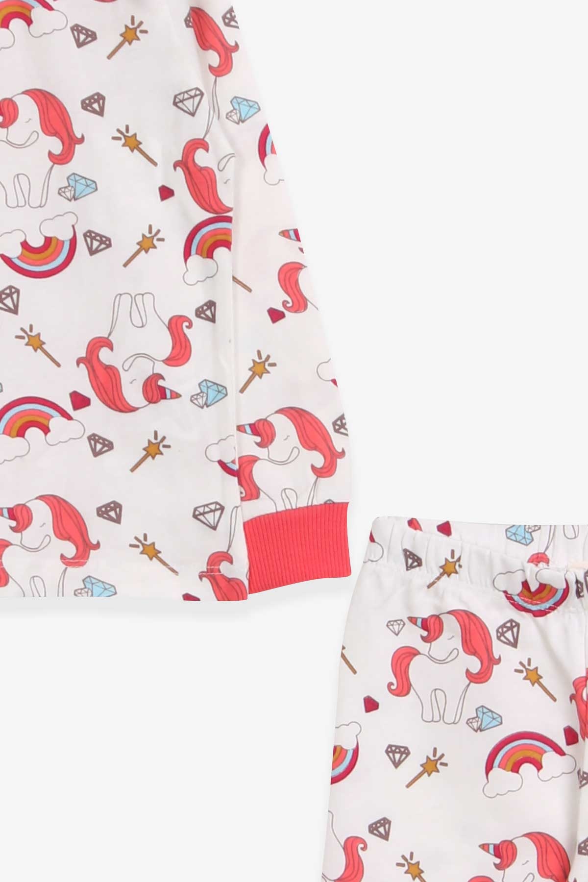 Breeze Kız Çocuk Pijama Takımı Unicorn Desenli Ekru (1.5-5 Yaş)