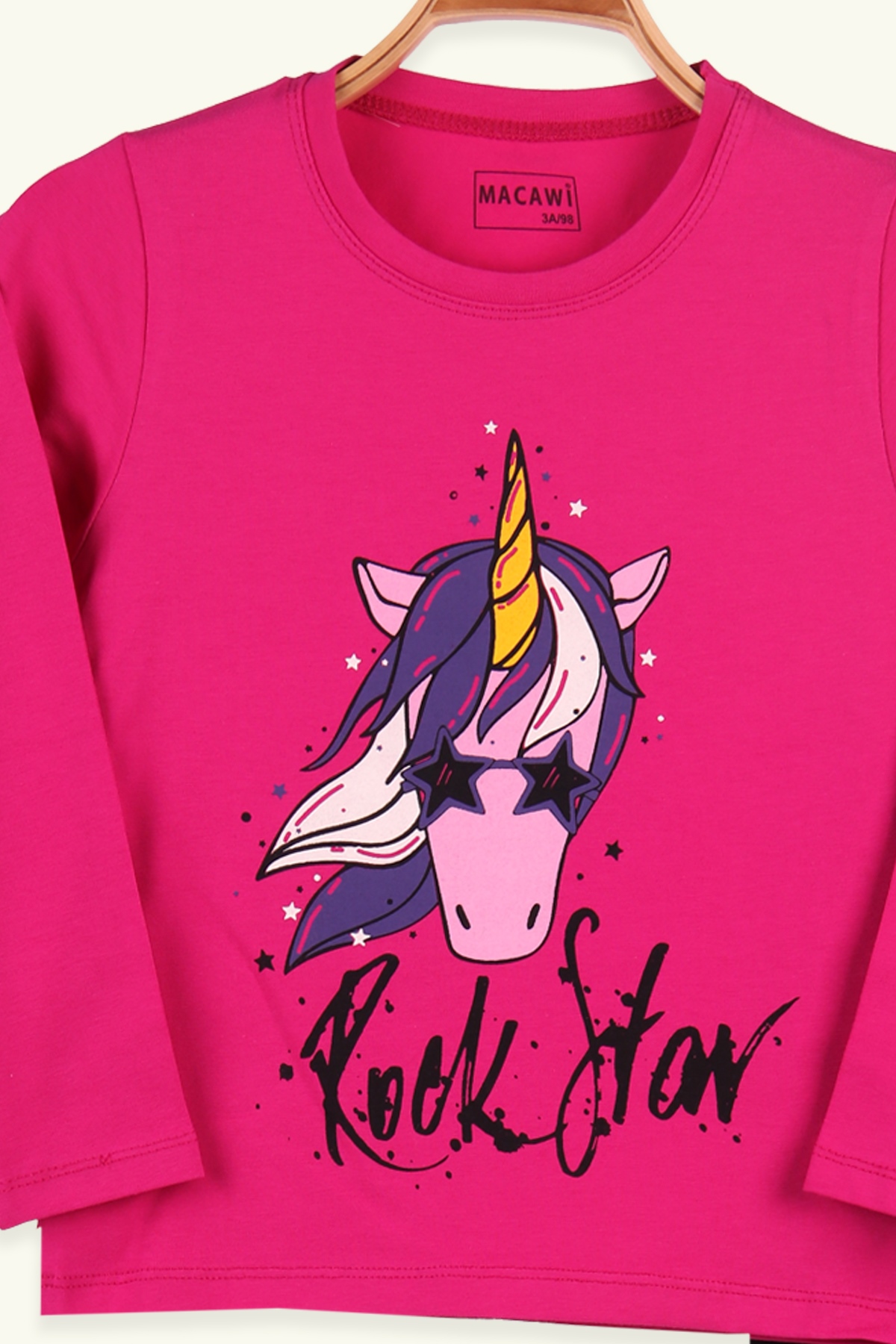 Breeze Kız Çocuk Pijama Takımı Unicorn Baskılı Fuşya (3-7 Yaş)