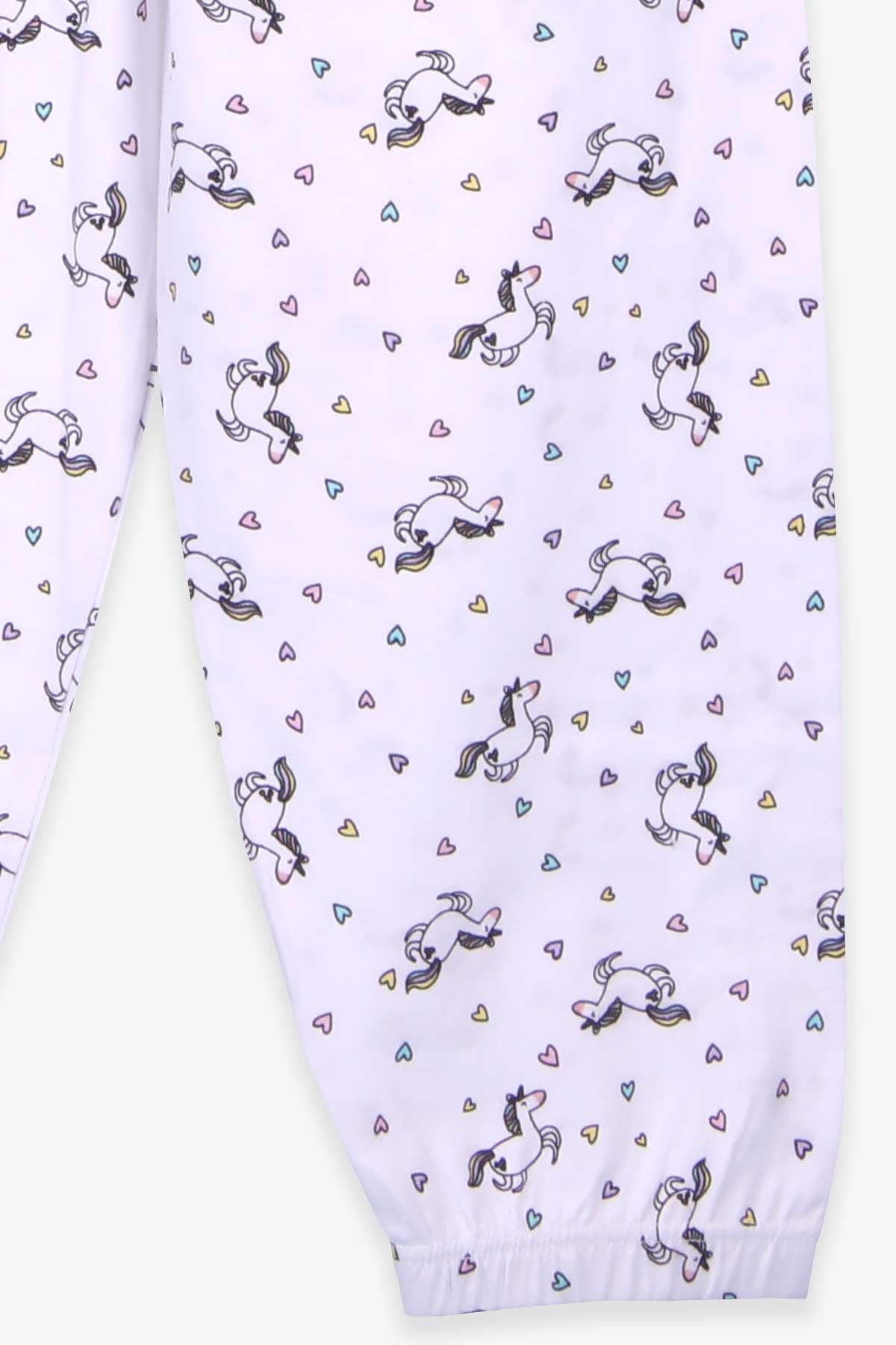 Breeze Kız Çocuk Pijama Takımı Unicorn Beyaz (4-8 Yaş)