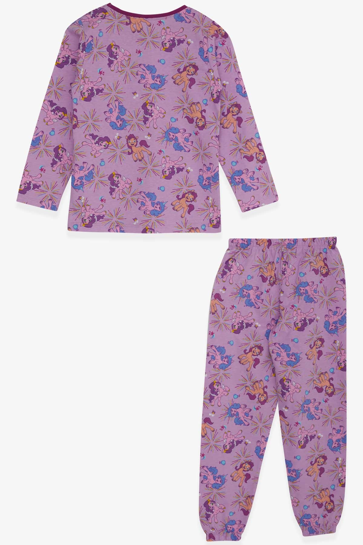 Breeze Kız Çocuk Pijama Takımı Unıcorn Desenli Lila (4-8 Yaş)