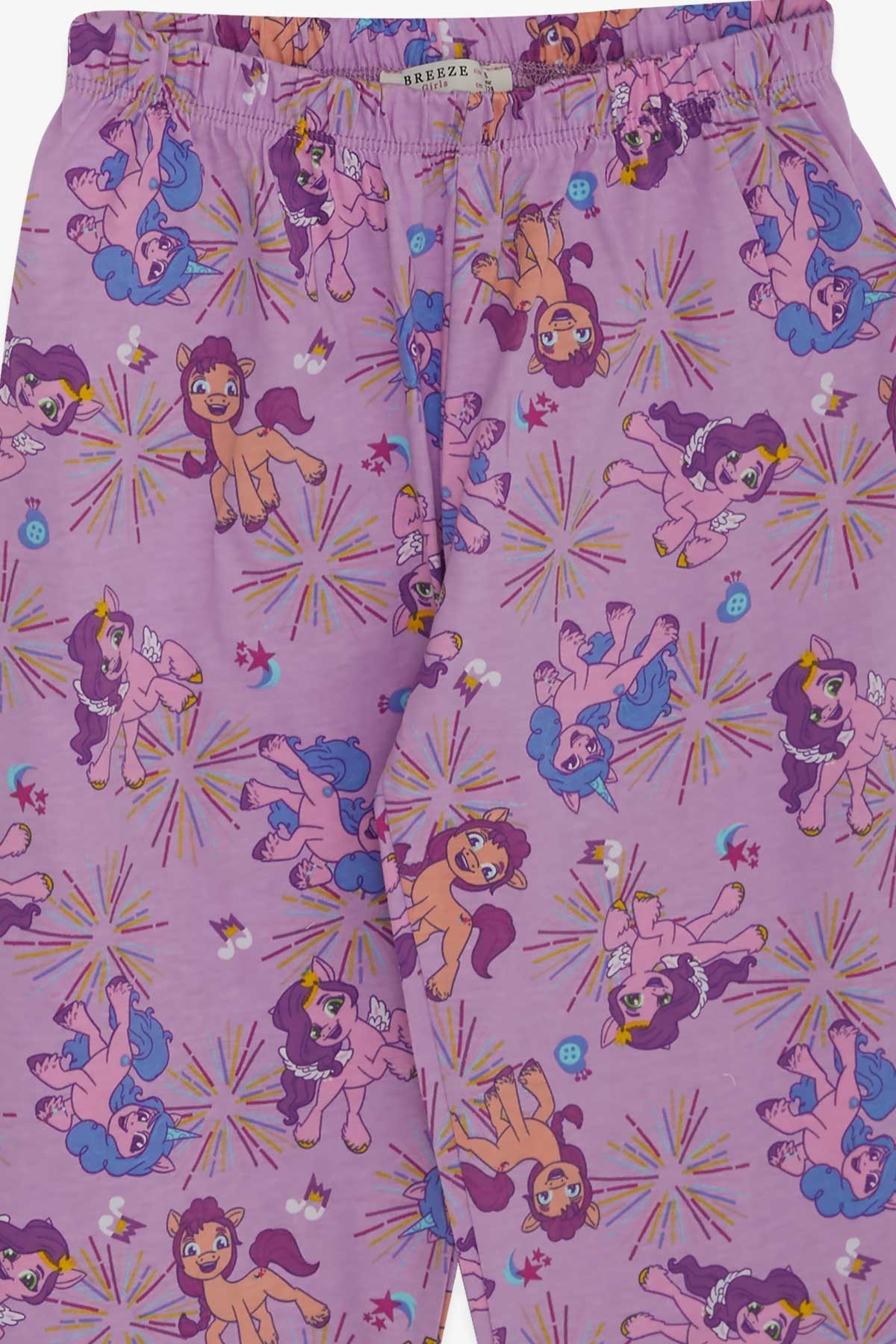 Breeze Kız Çocuk Pijama Takımı Unıcorn Desenli Lila (4-8 Yaş)
