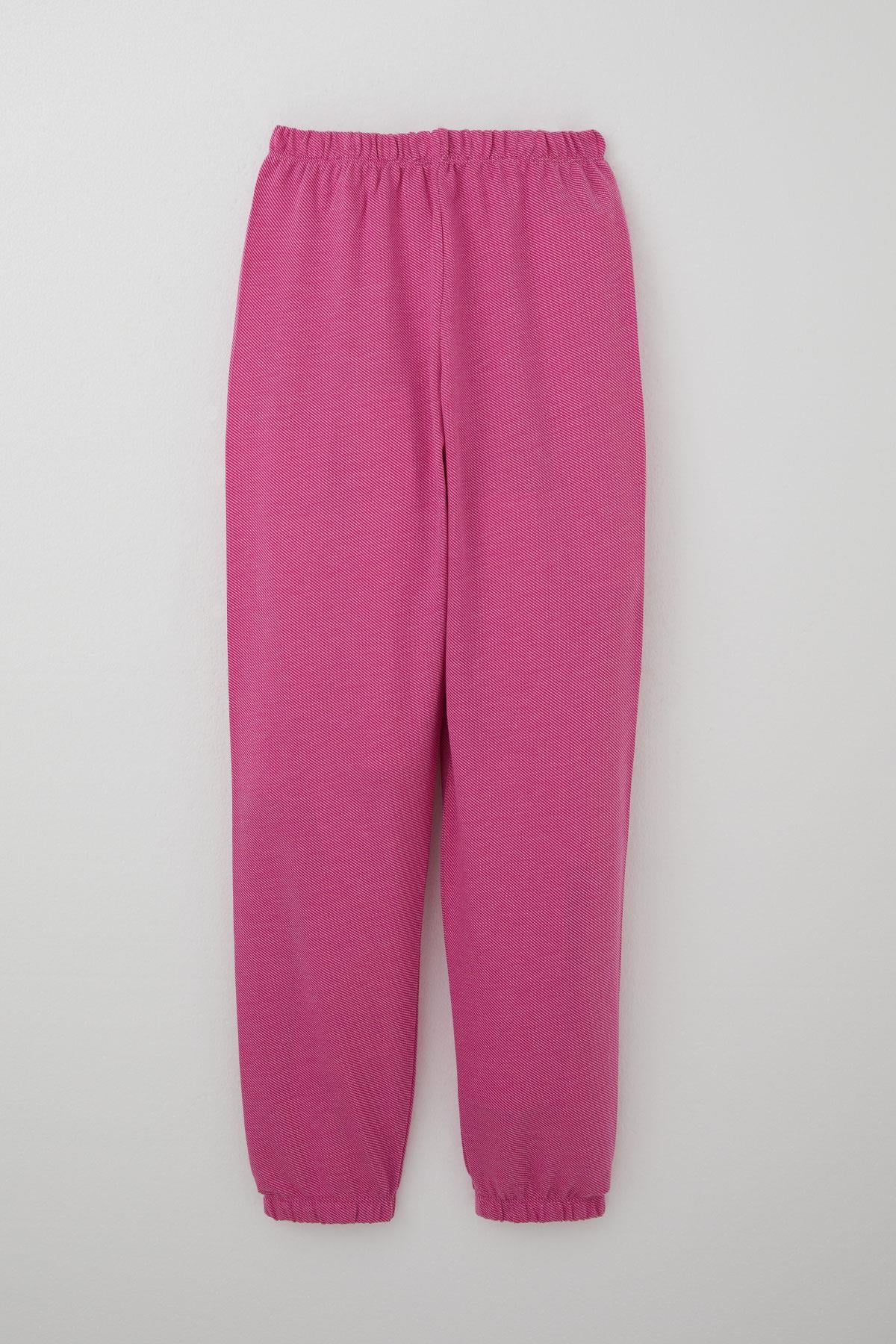 Breeze Kız Çocuk Pijama Takımı Verev Çizgi Desenli Pembe (9-12 Yaş)