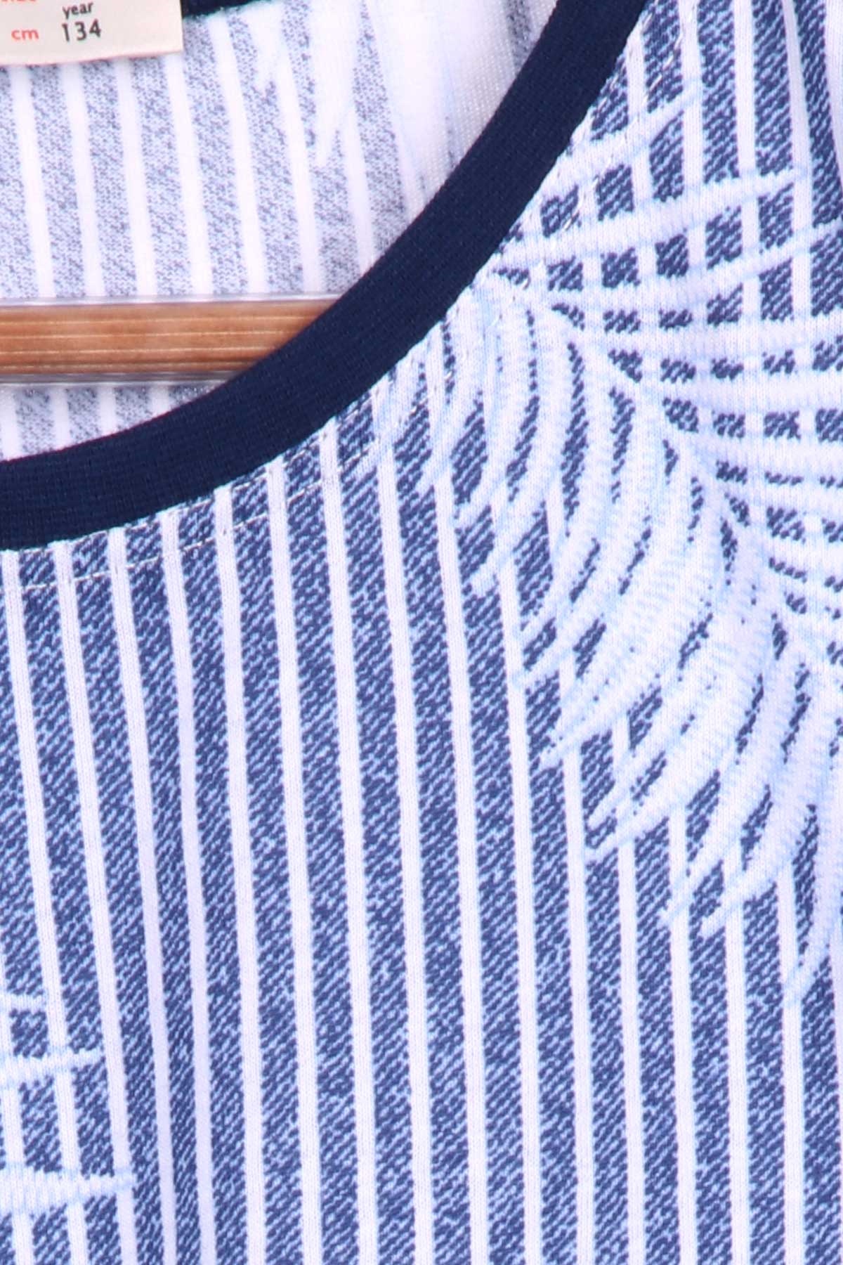 Breeze Kız Çocuk Pijama Takımı Yaprak Desenli Mavi (9-12 Yaş)