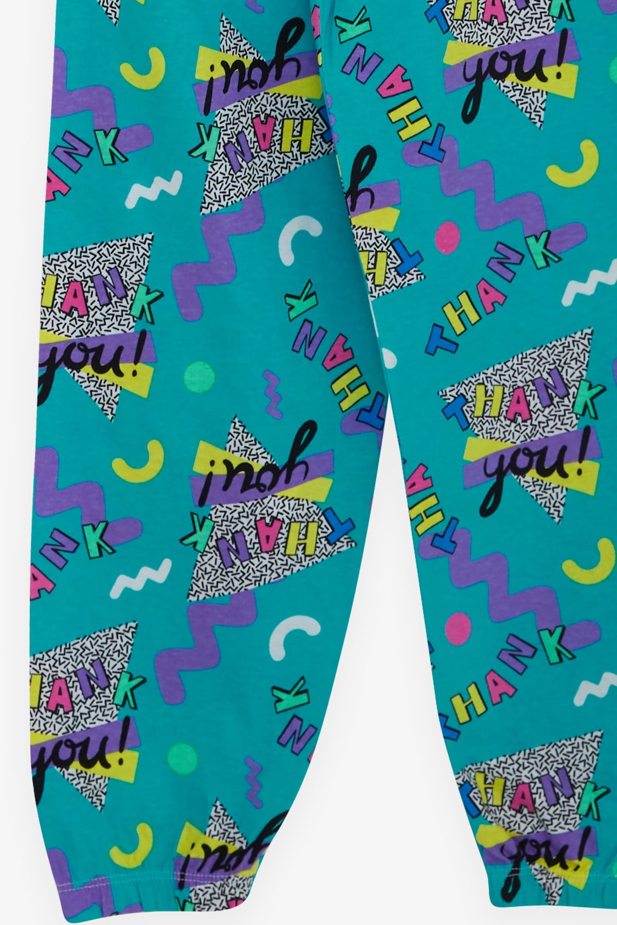 Breeze Kız Çocuk Pijama Takımı Yazı Desenli Turkuaz (4-8 Yaş)