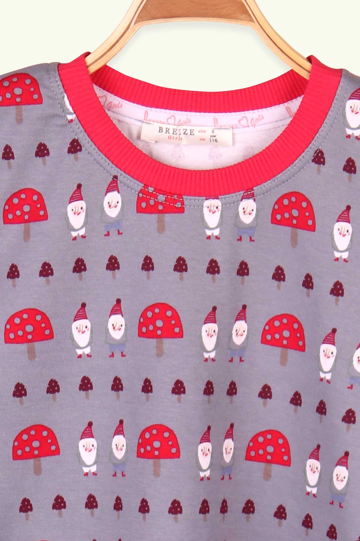 Breeze Kız Çocuk Pijama Takımı Yılbaşı Temalı Füme (6-12 Yaş)