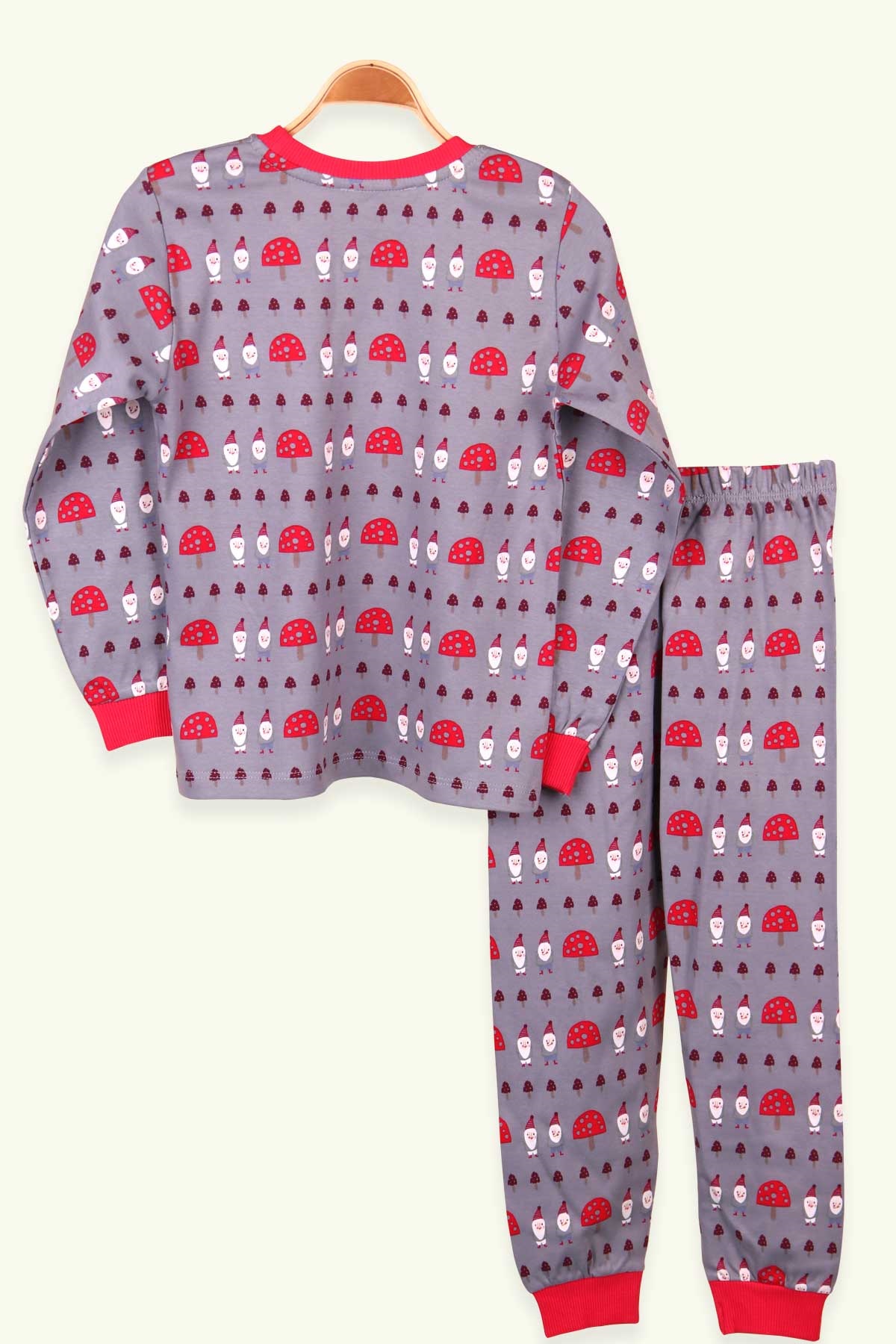 Breeze Kız Çocuk Pijama Takımı Yılbaşı Temalı Füme (6-12 Yaş)