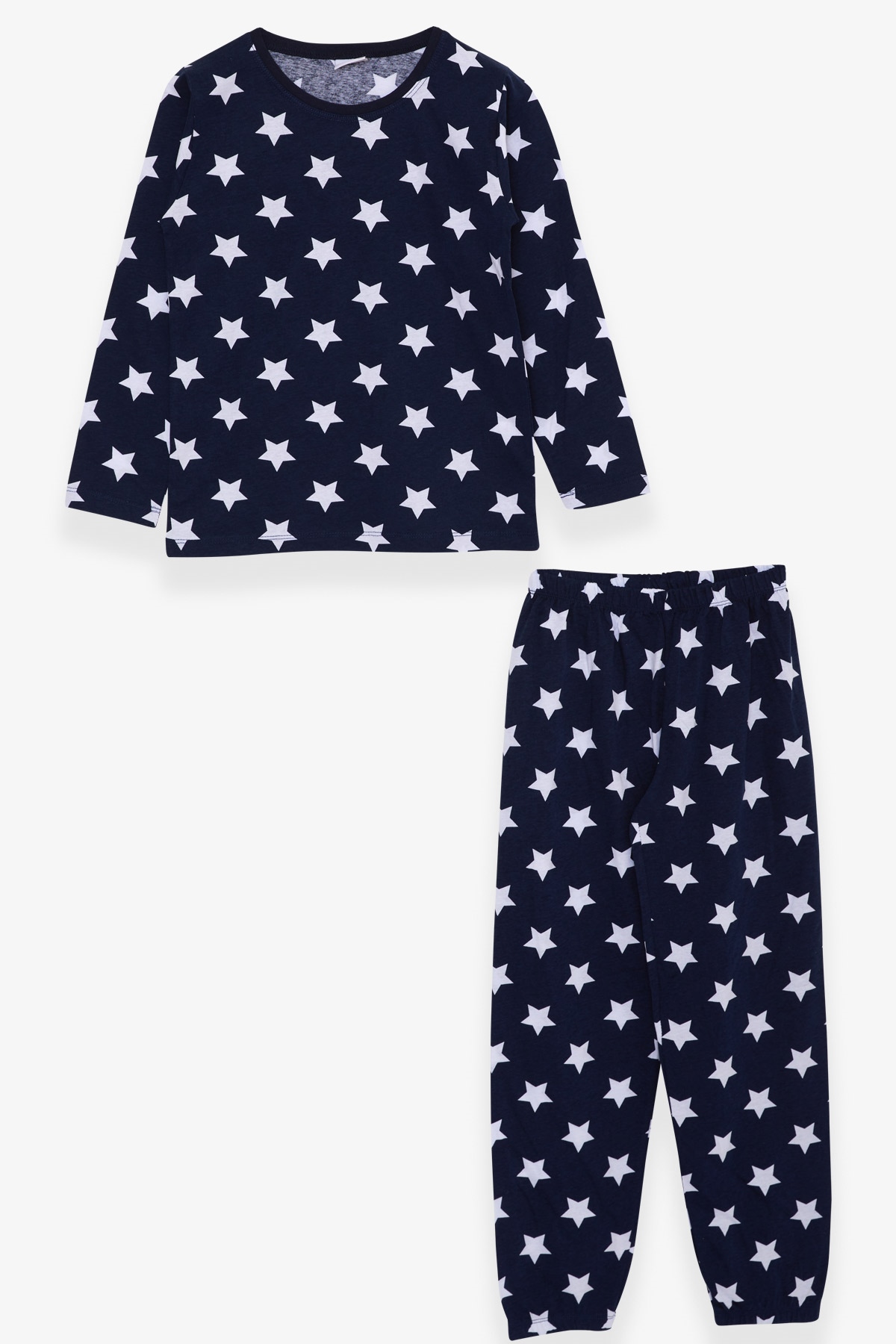 Breeze Kız Çocuk Pijama Takımı Yıldız Desenli Lacivert (9-14 Yaş)