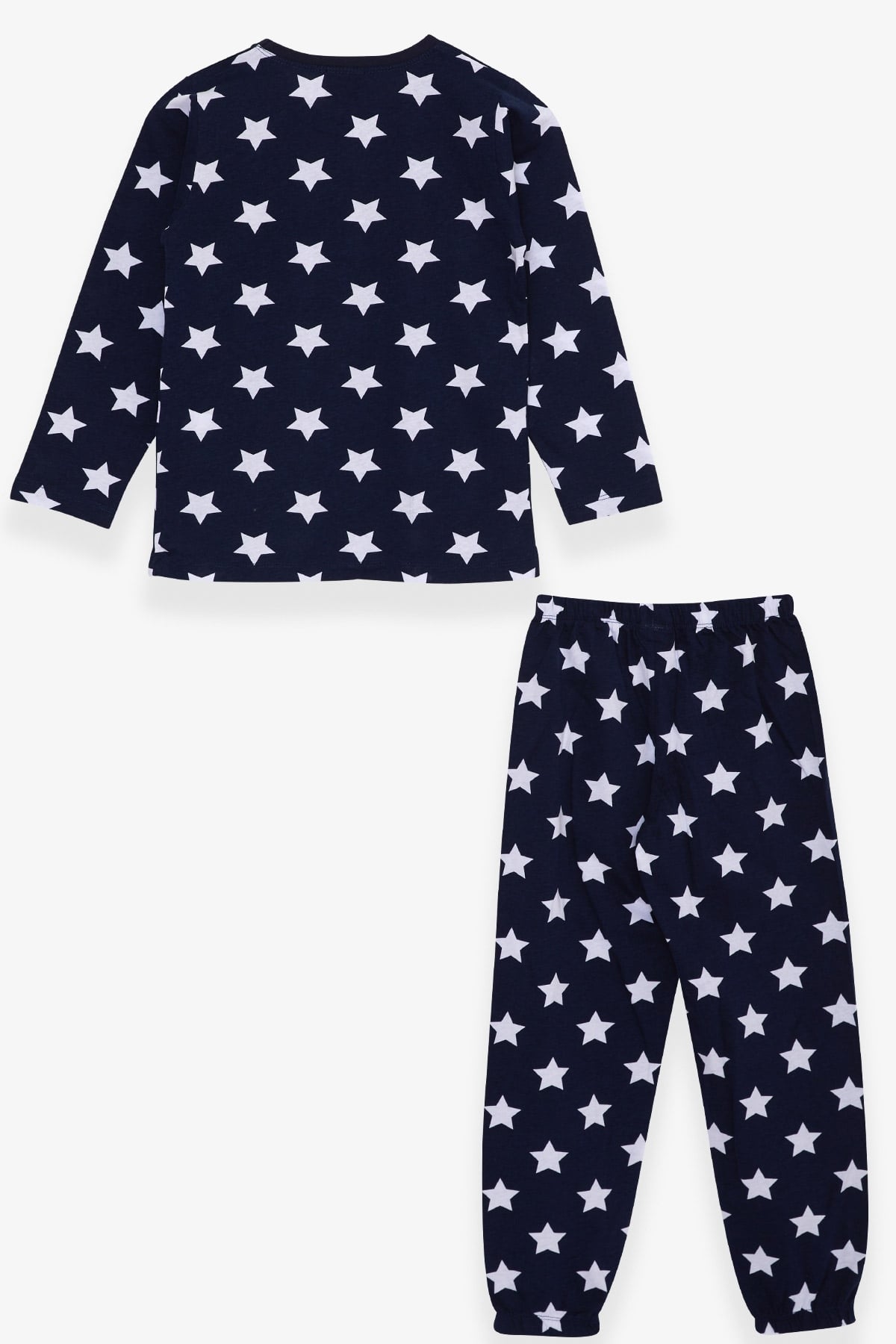 Breeze Kız Çocuk Pijama Takımı Yıldız Desenli Lacivert (4-8 Yaş)