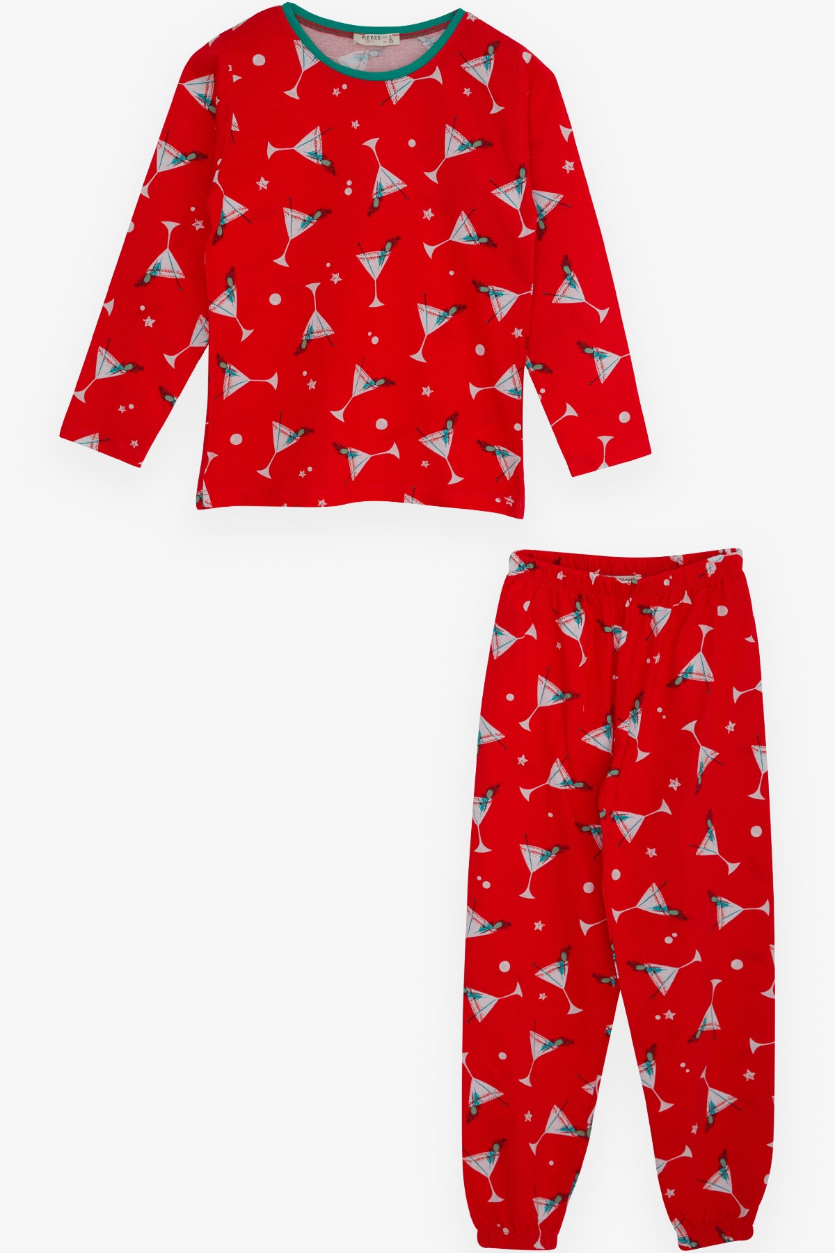 Breeze Kız Çocuk Pijama Takımı Yıldız Desenli Narçiçeği (4-8 Yaş)
