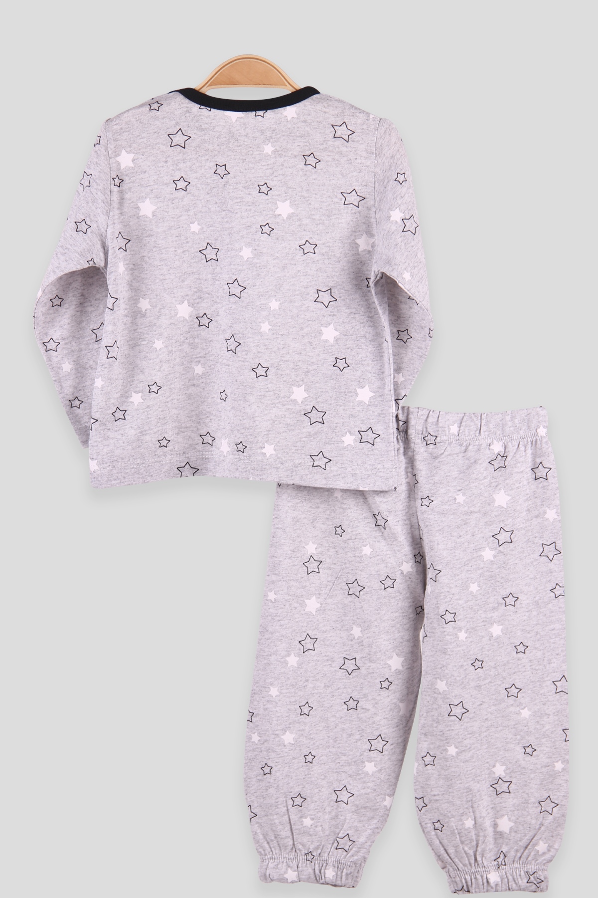 Breeze Kız Çocuk Pijama Takımı Yıldız Desenli Gri (1-4 Yaş)