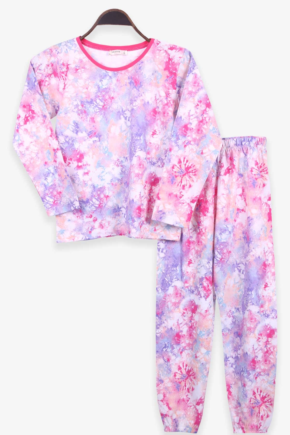 Breeze Kız Çocuk Pijama Takımıı Batik Desenli Karışık Renk (9-12 Yaş)