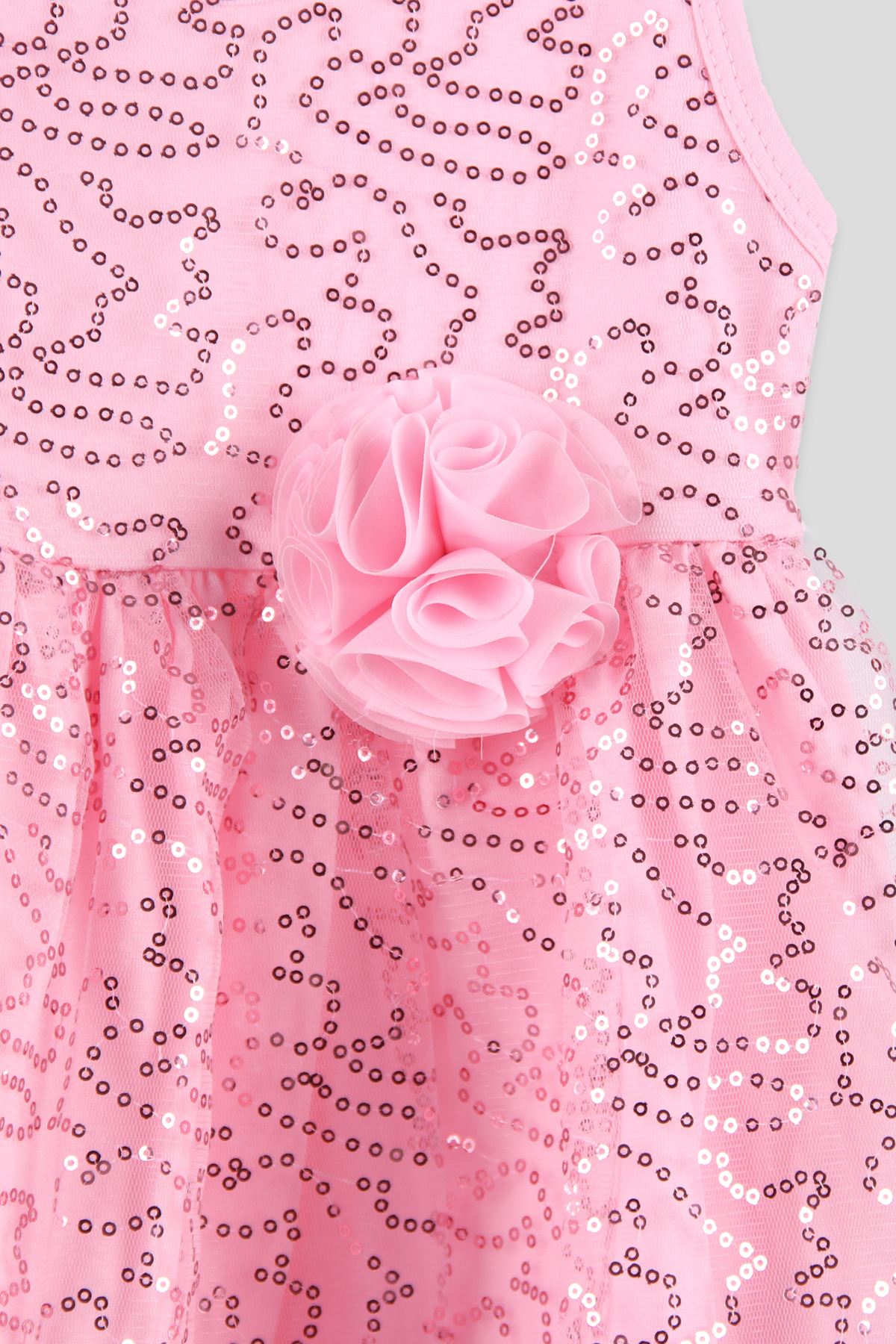 Breeze Kız Çocuk Pullu Elbise Pembe (8-14 Yaş)