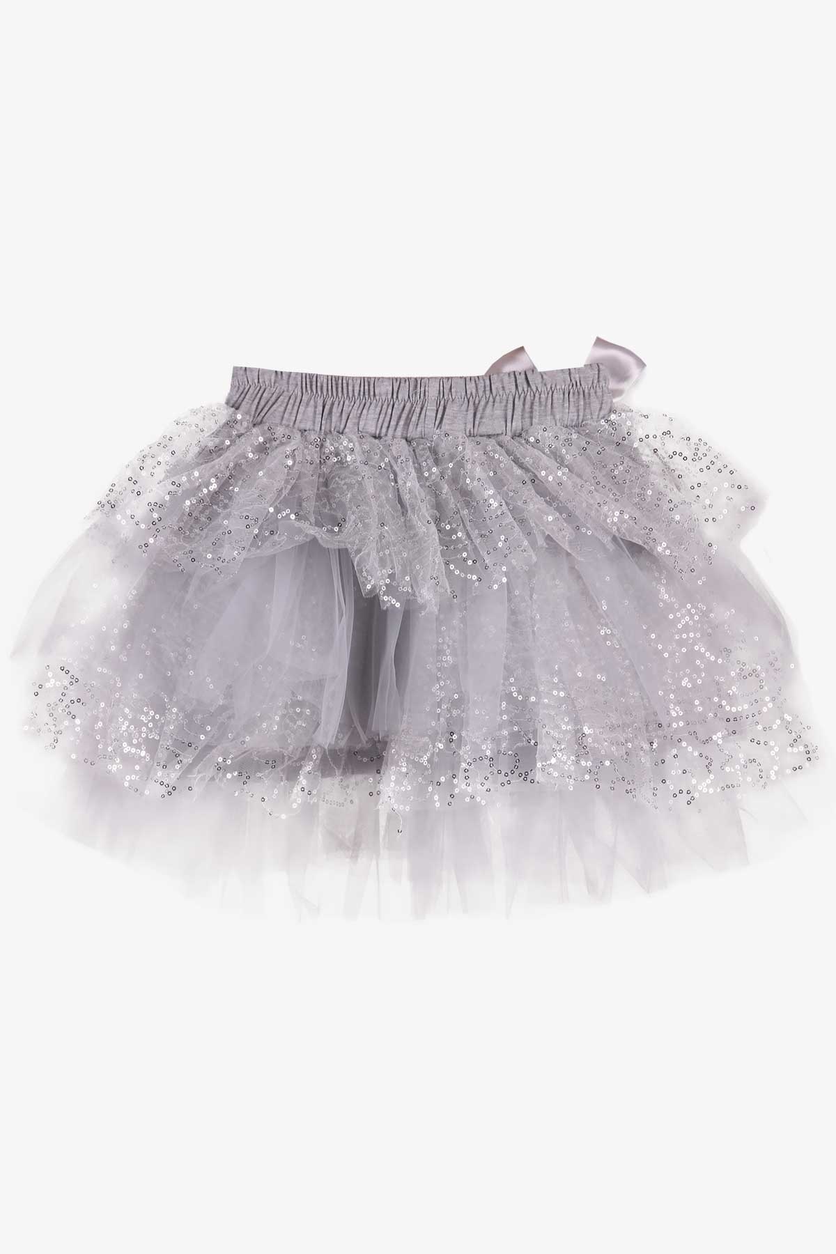 Breeze Kız Çocuk Pullu Tütü Etek Gri (8-11 Yaş)