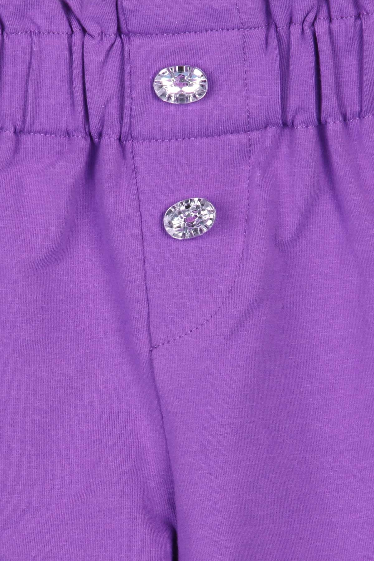 Breeze Kız Çocuk Şort Basic Cepli Mor (8-12 Yaş)