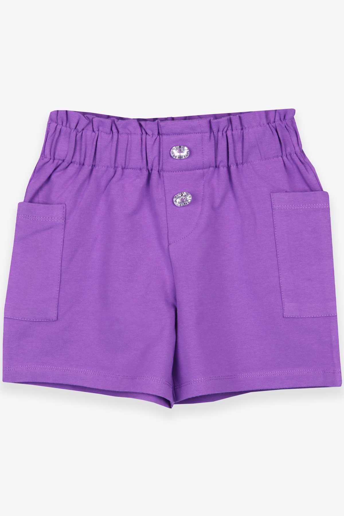 Breeze Kız Çocuk Şort Basic Cepli Mor (8-12 Yaş)