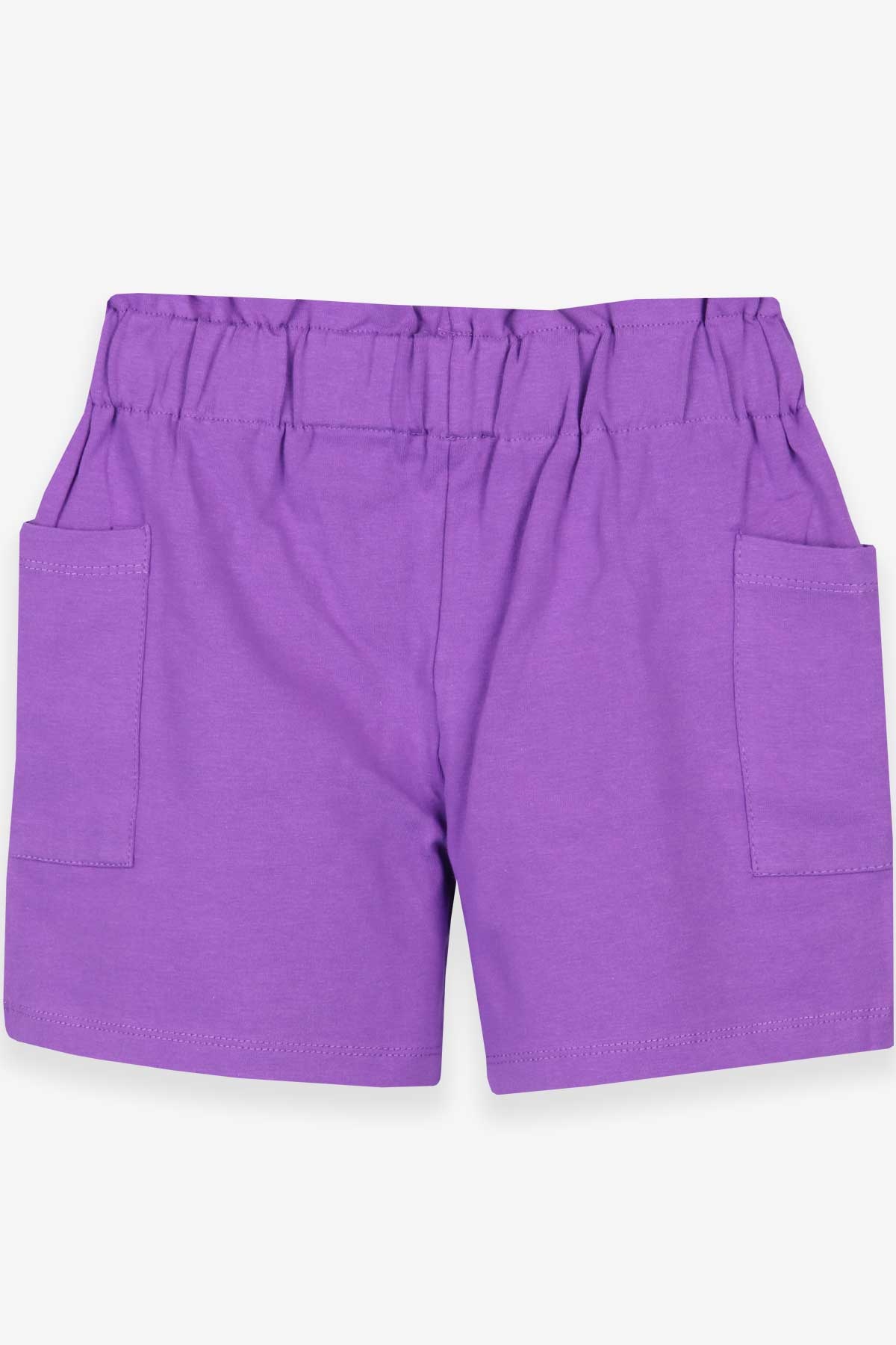 Breeze Kız Çocuk Şort Basic Cepli Mor (8-12 Yaş)
