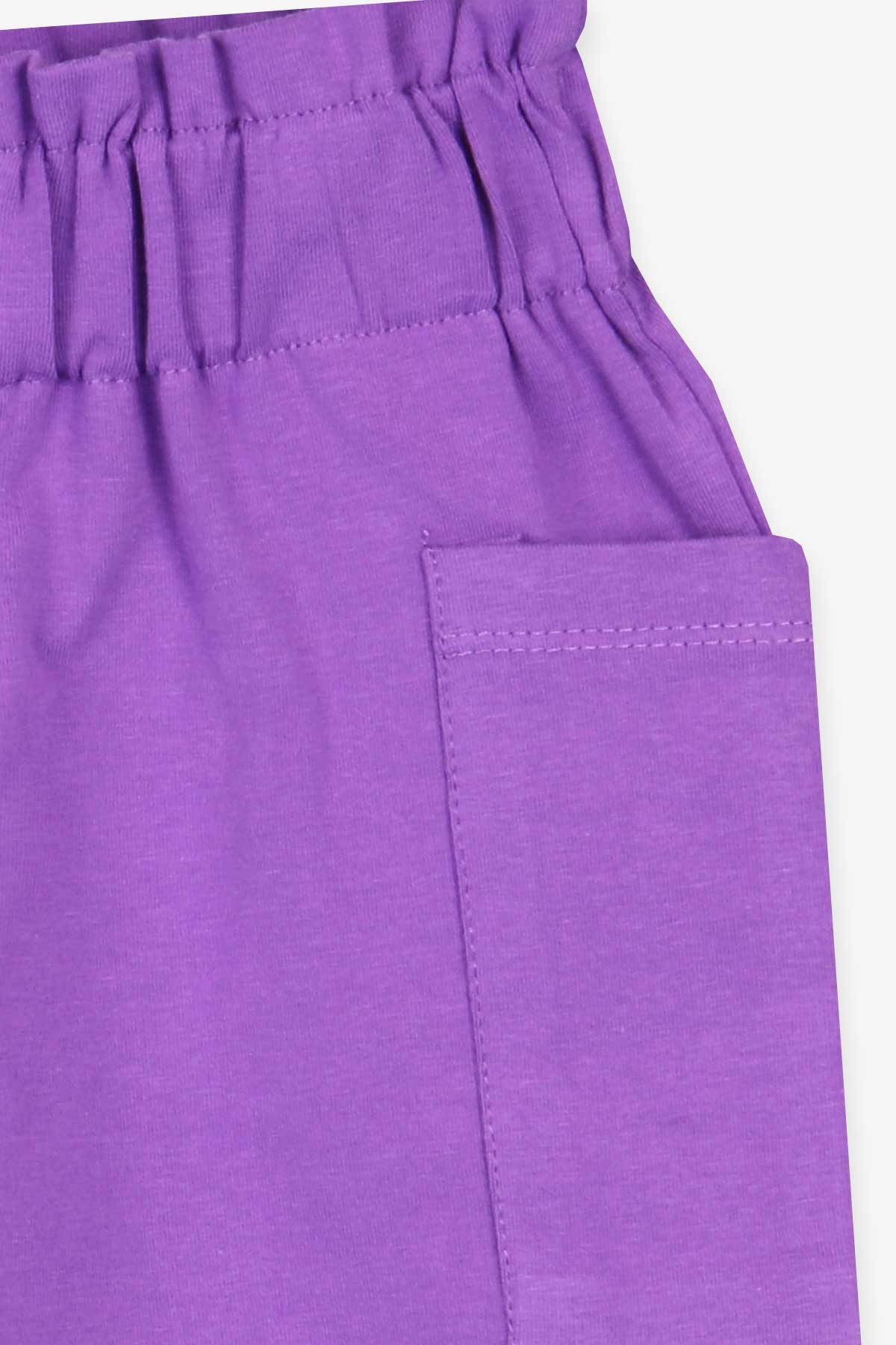 Breeze Kız Çocuk Şort Basic Cepli Mor (8-12 Yaş)
