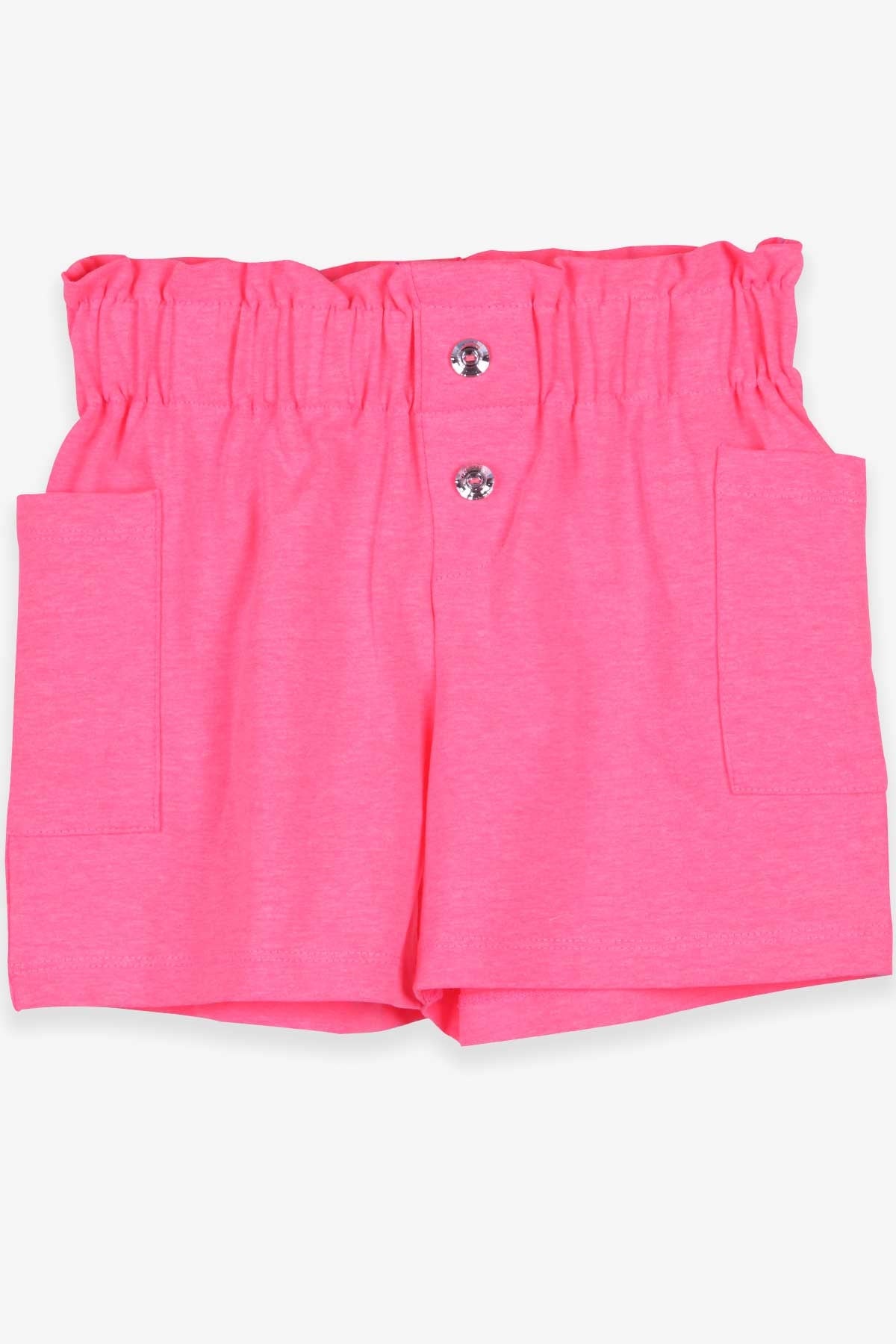Breeze Kız Çocuk Şort Basic Cepli Neon Pembe (8-12 Yaş)