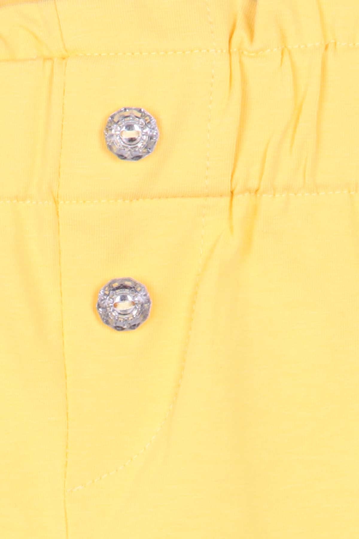 Breeze Kız Çocuk Şort Basic Cepli Sarı (8-12 Yaş)