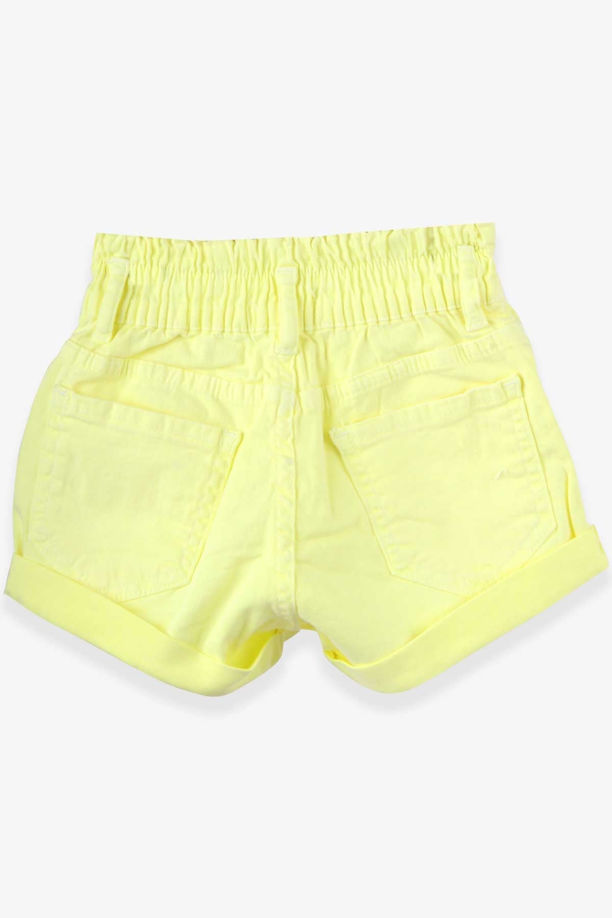 Breeze Kız Çocuk Şort Bileklikli Neon Sarı (8-14 Yaş)