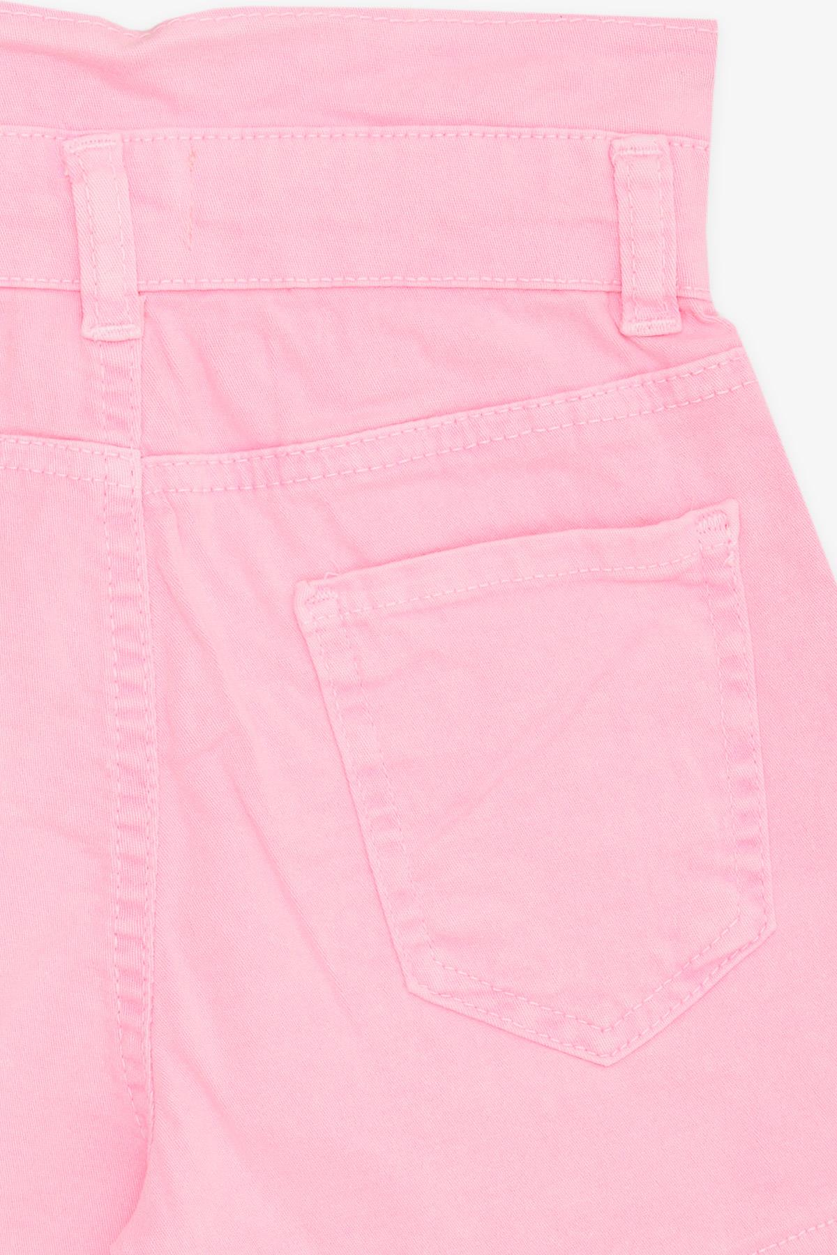 Breeze Kız Çocuk Şort Düğmeli Cepli Neon Pembe (8-14 Yaş)