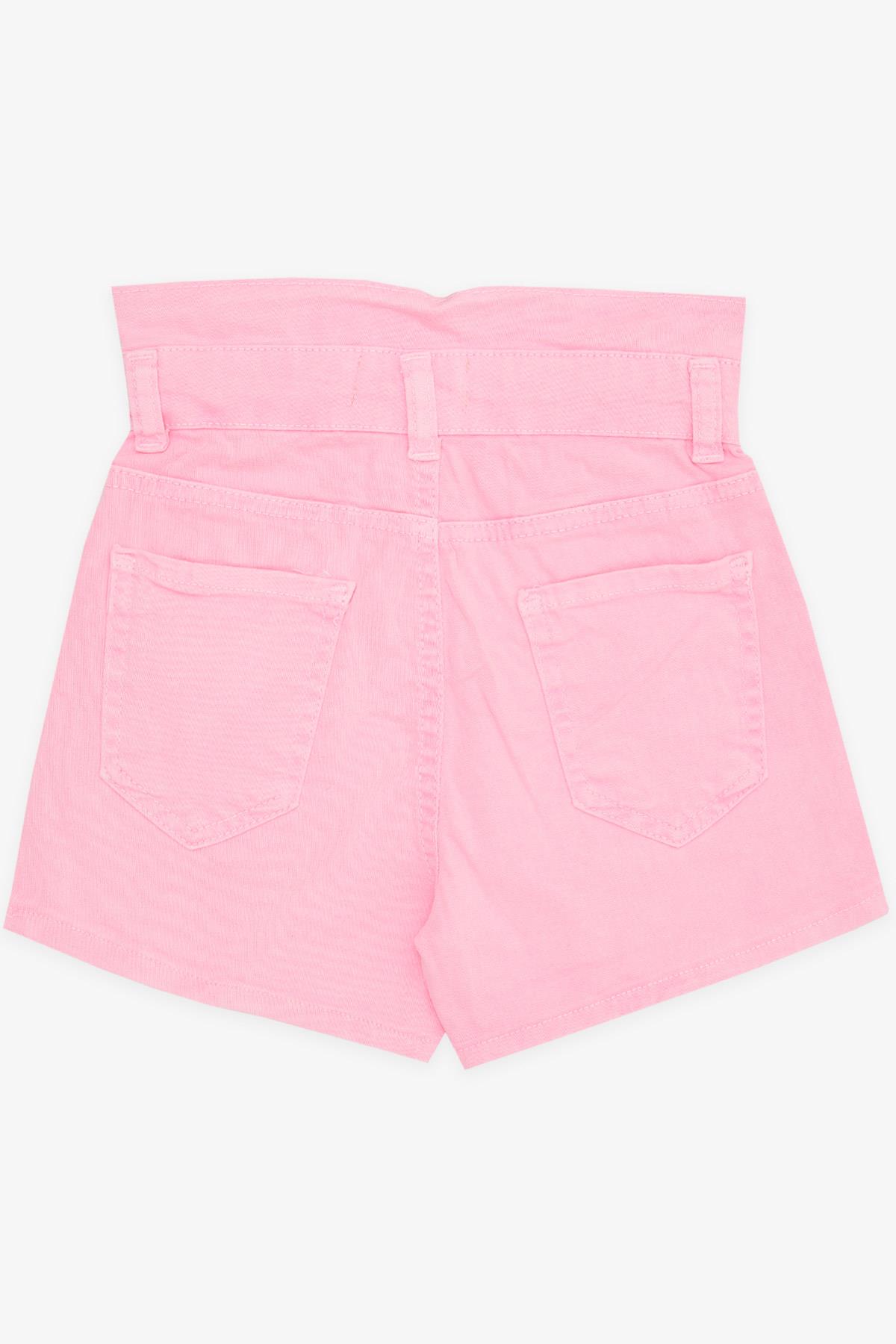Breeze Kız Çocuk Şort Düğmeli Cepli Neon Pembe (8-14 Yaş)