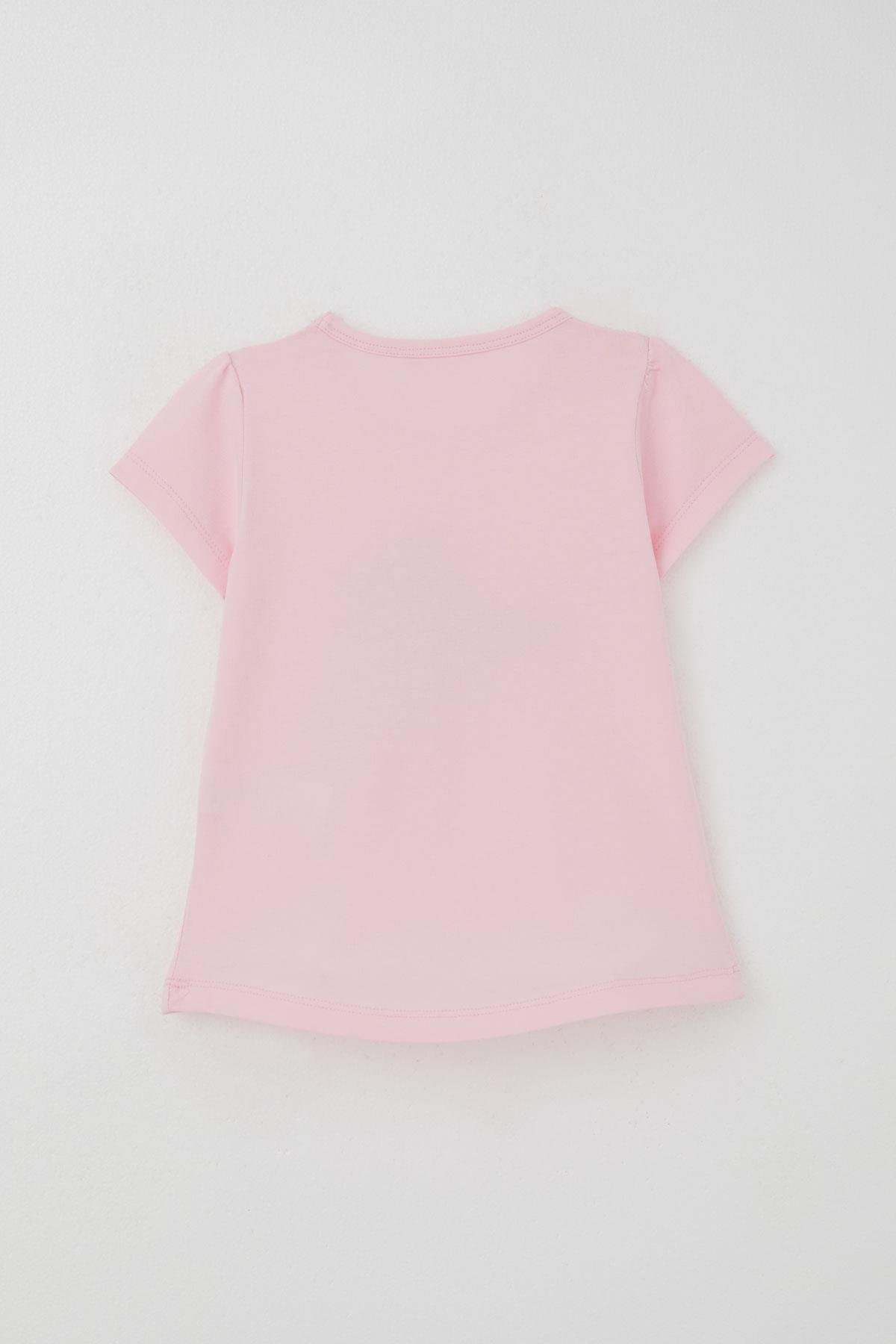 Breeze Kız Çocuk Şort Etek İkili Takım Hayvan Sevgisi Temalı Kız Baskılı Fiyonk Aksesuarlı Pembe (2-6 Yaş)