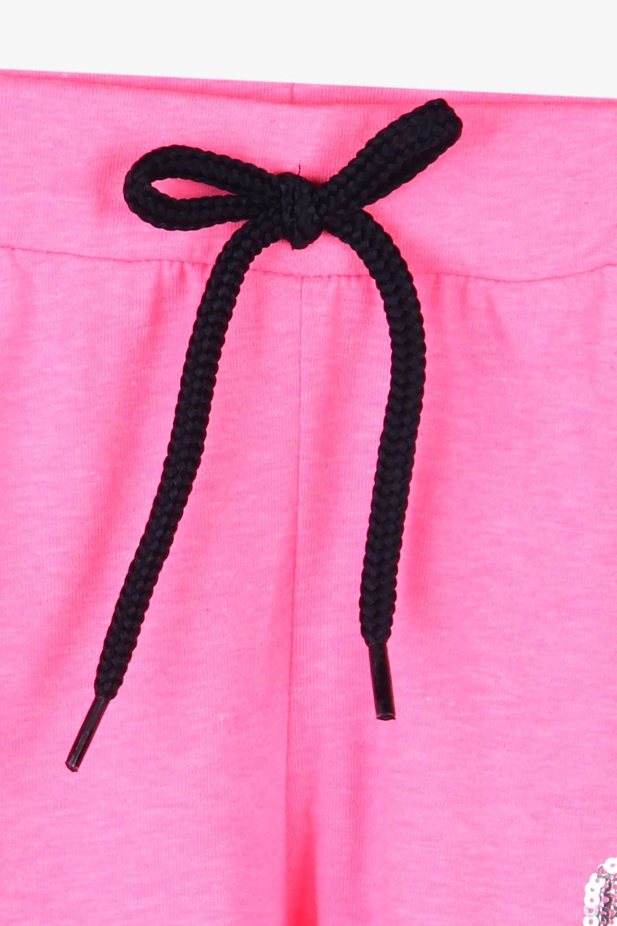 Breeze Kız Çocuk Şort Kalpli Neon Pembe (8-12 Yaş)