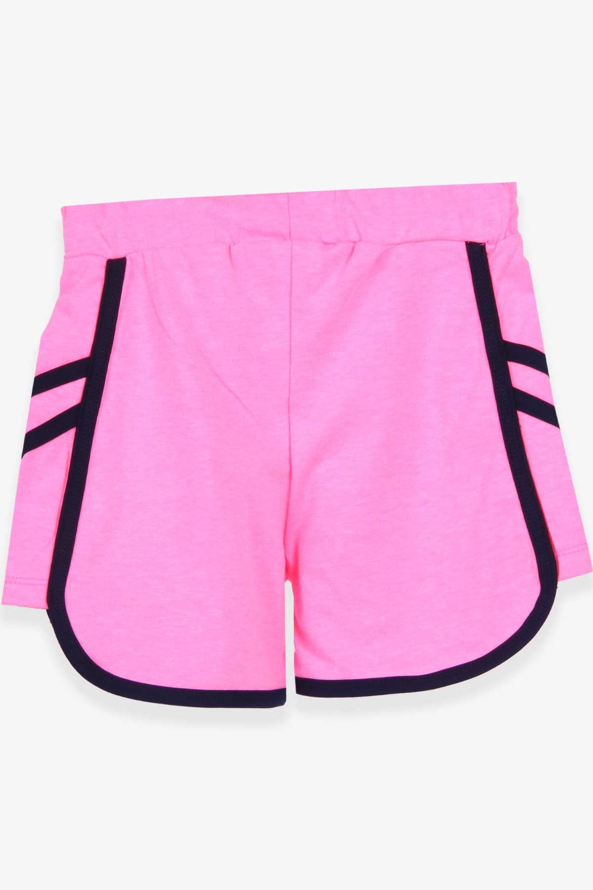 Breeze Kız Çocuk Şort Pullu Kalpli Neon Pembe (8-12 Yaş)
