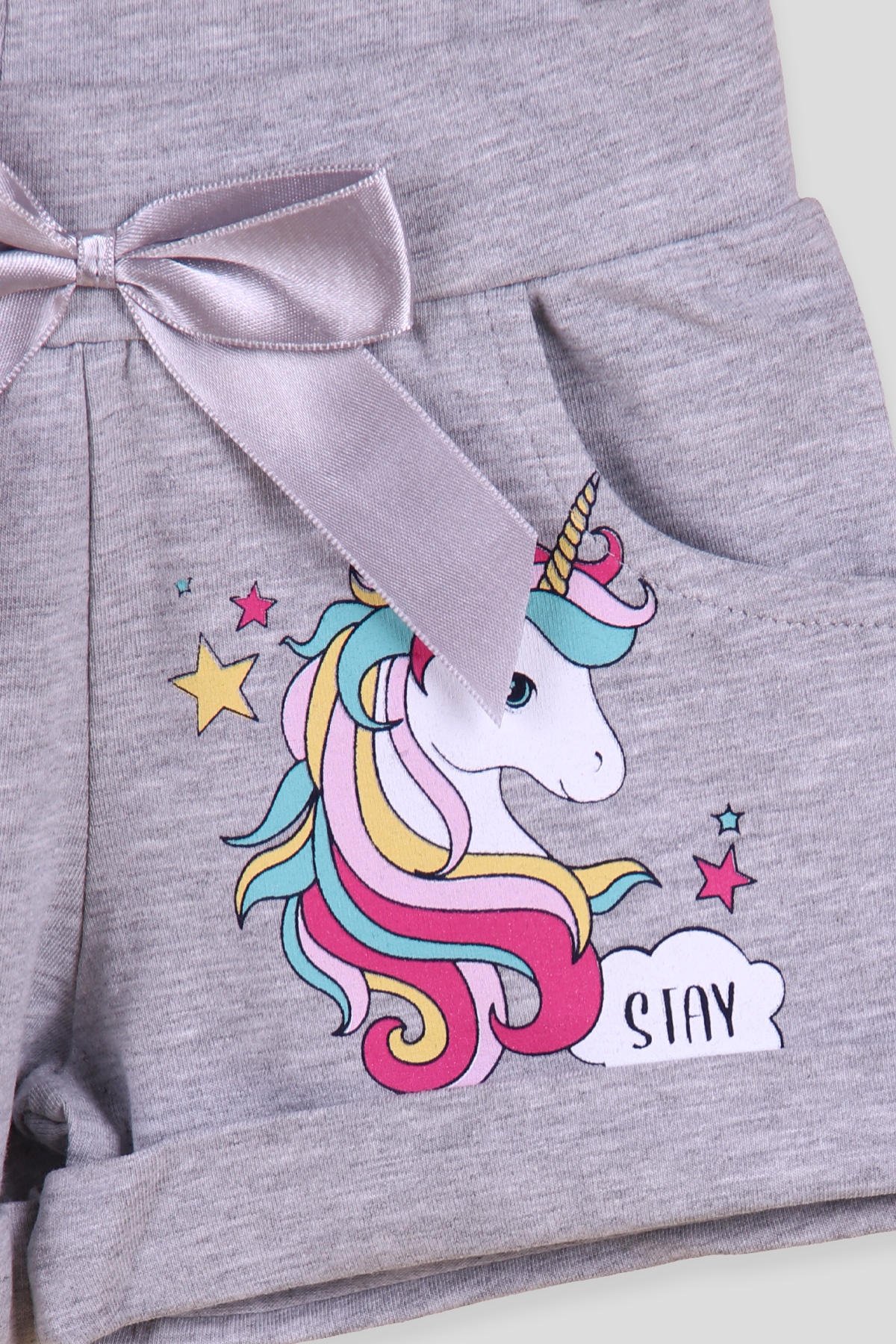 Breeze Kız Çocuk Şort Takım Unicornu Pullu Pembe (3-8 Yaş)