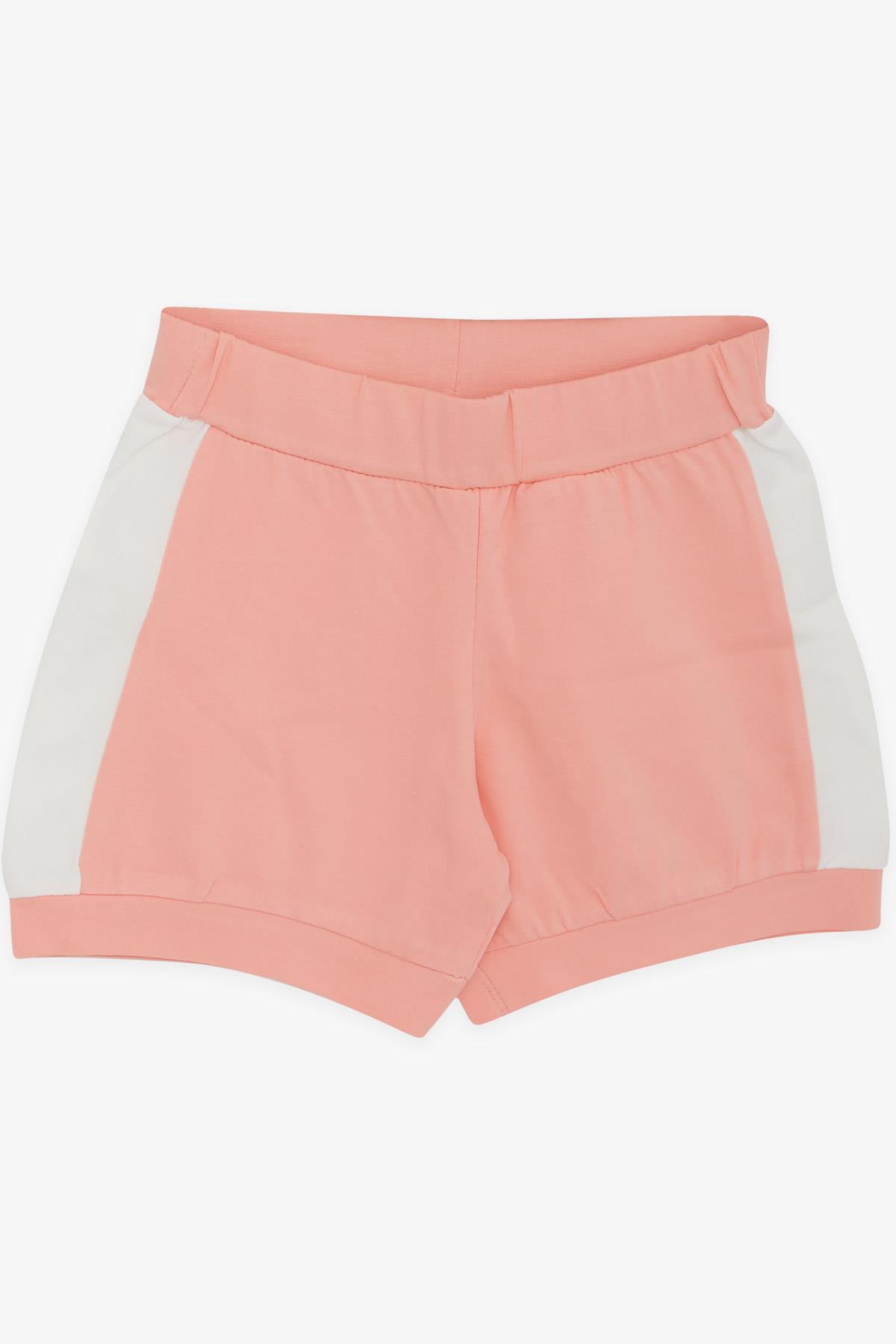 Breeze Kız Çocuk Şortlu Crop Takım Yazı Baskılı Somon (6-12 Yaş)