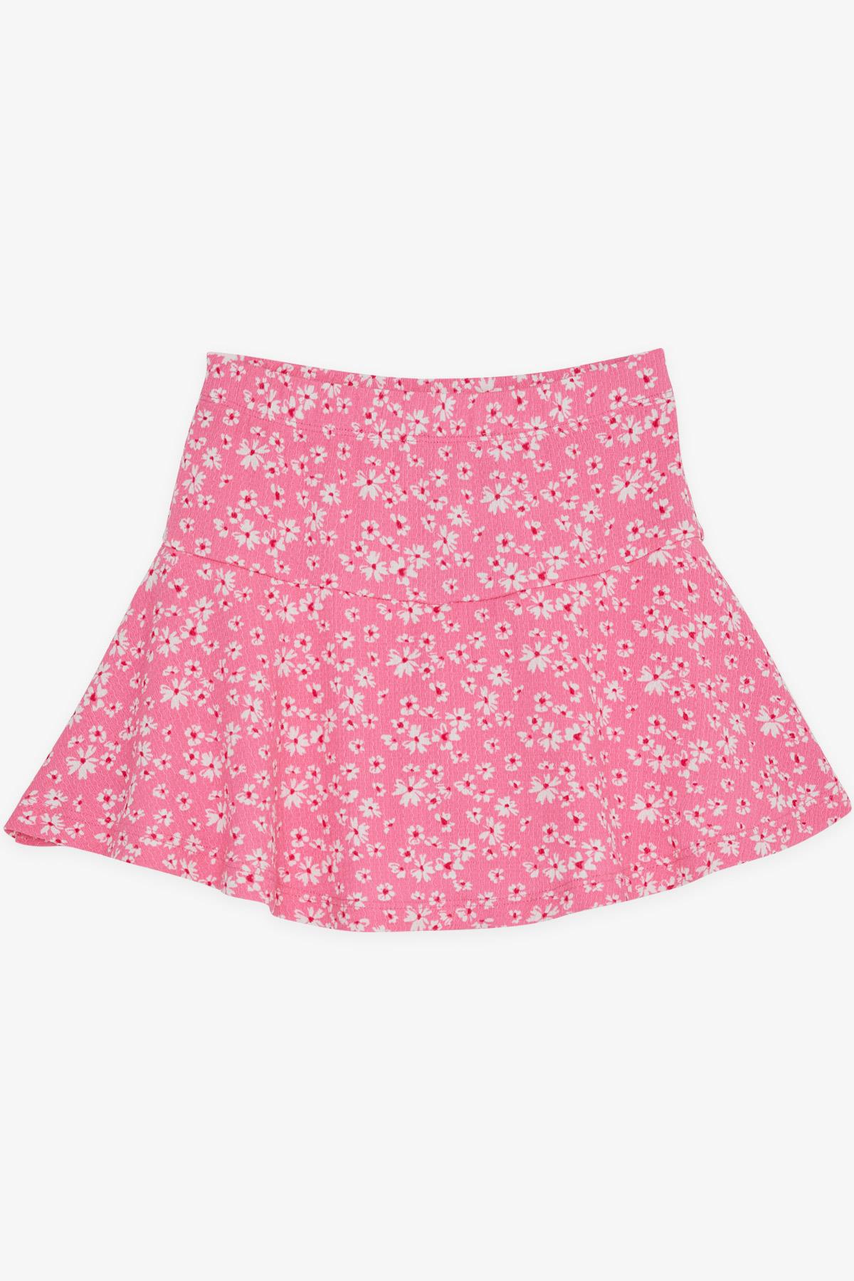 Breeze Kız Çocuk Şortlu Etek Çiçek Desenli Pembe (6-12 Yaş)