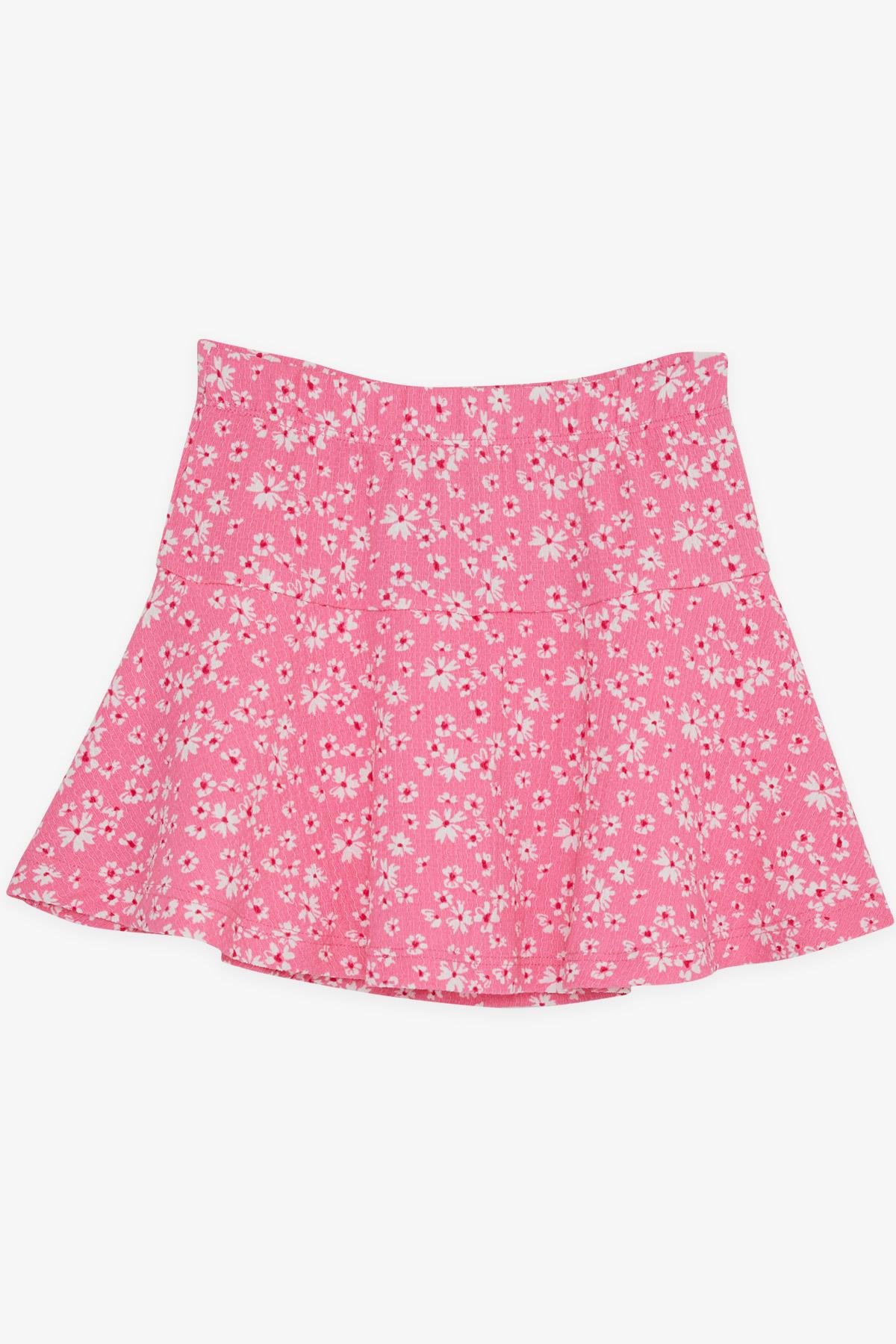 Breeze Kız Çocuk Şortlu Etek Çiçek Desenli Pembe (6-12 Yaş)