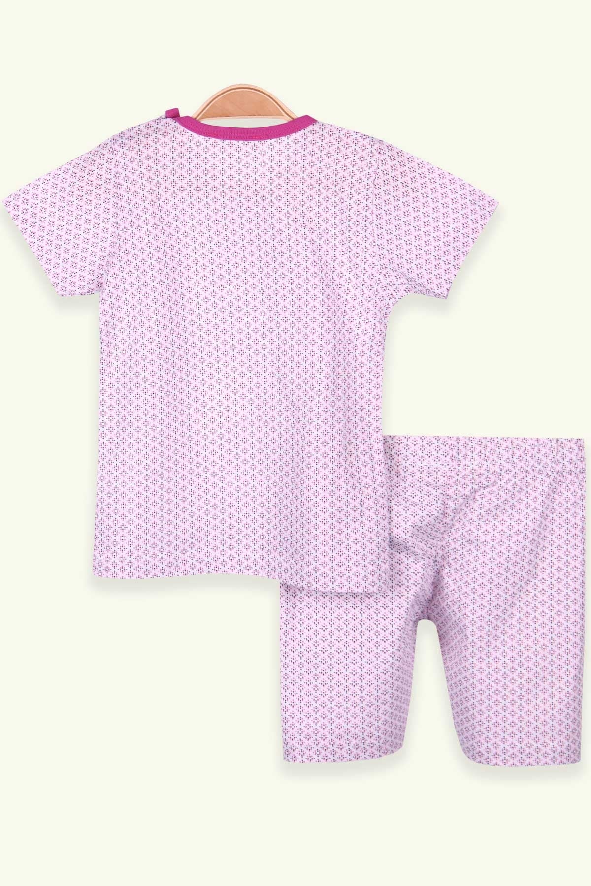 Breeze Kız Çocuk Şortlu Pijama Takımı Desenli Lila (9 Ay-8 Yaş)