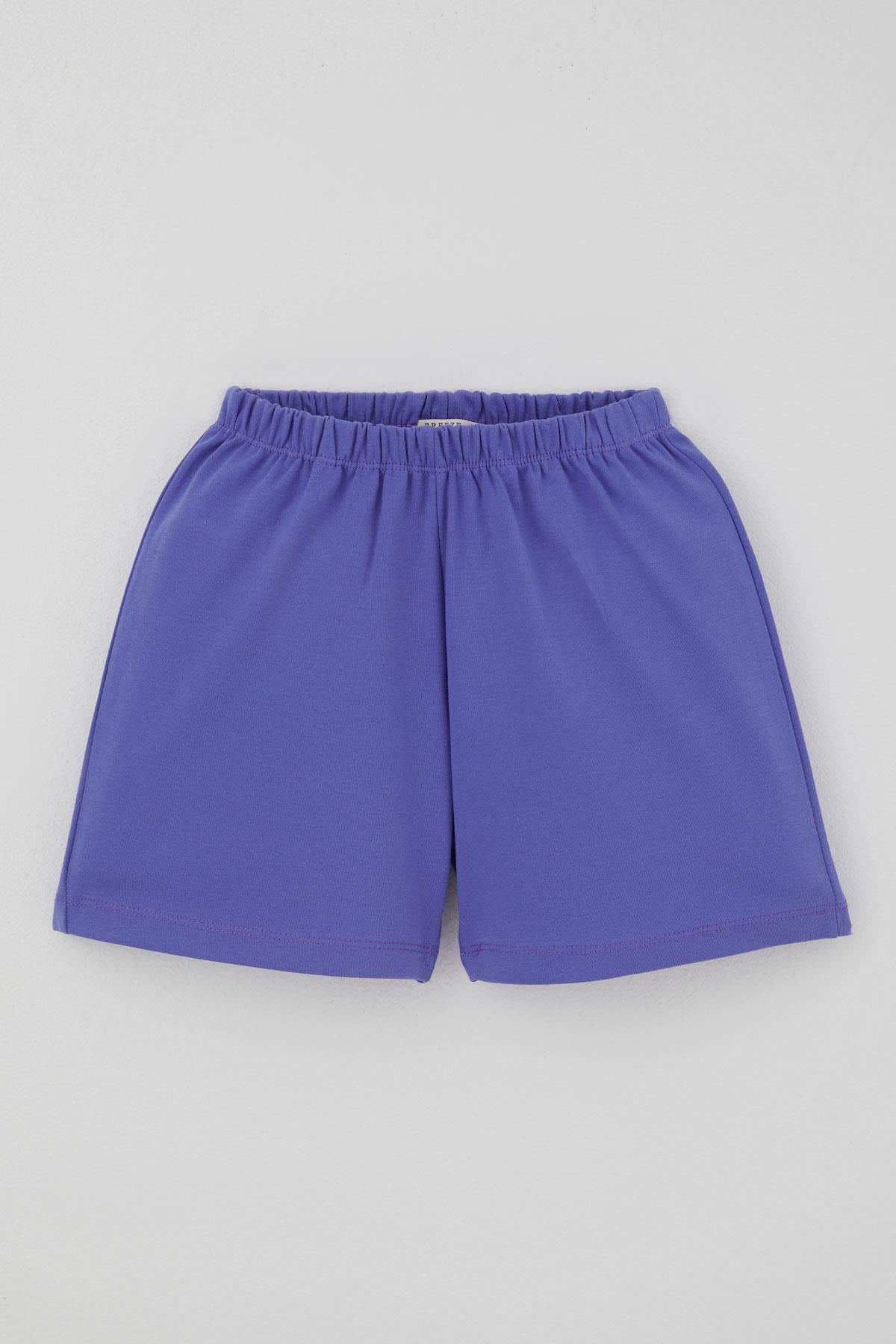 Breeze Kız Çocuk Şortlu Pijama Takımı Çiçek Desenli Pudra (4-8 Yaş)