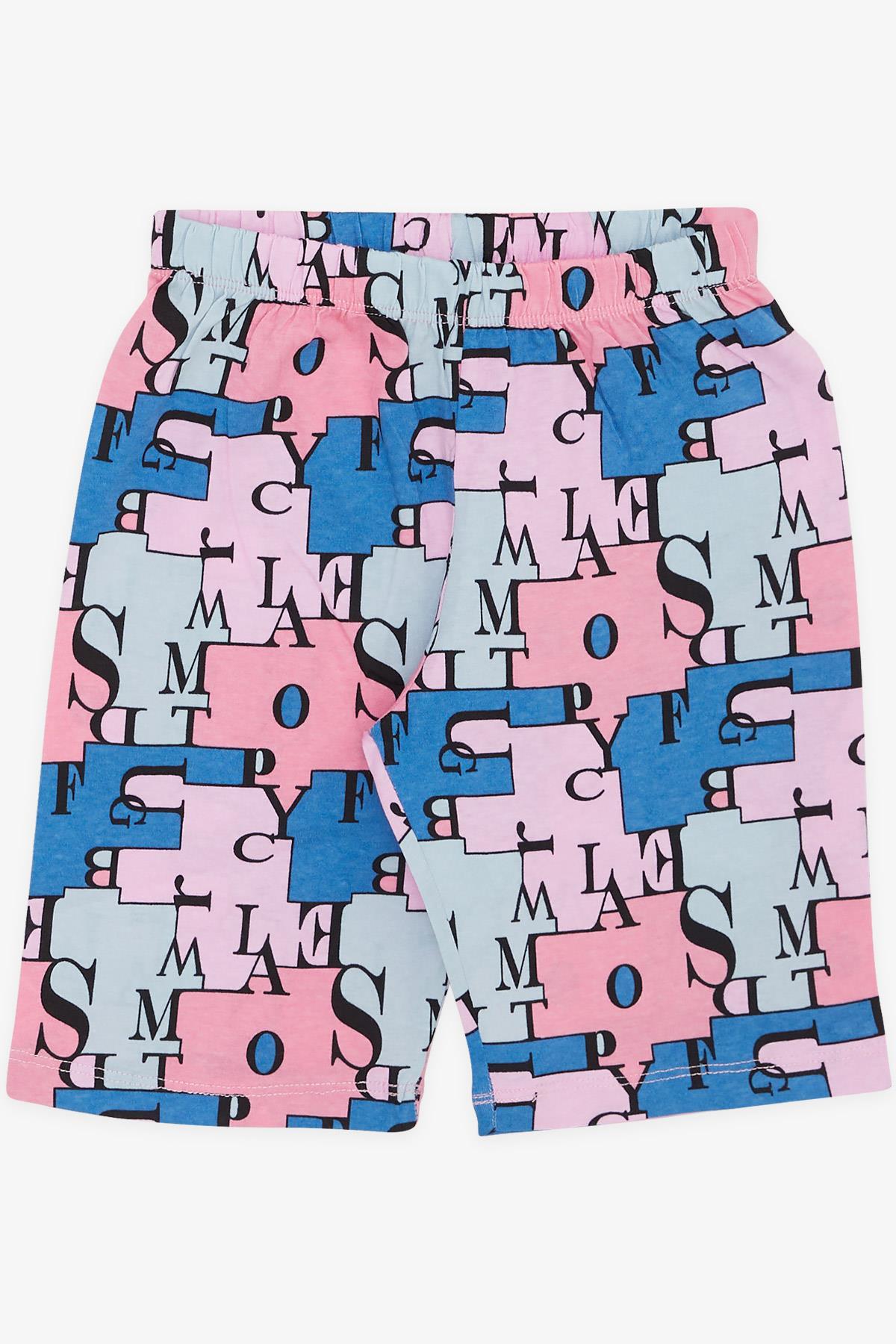 Breeze Kız Çocuk Şortlu Pijama Takımı Harf Desenli Karışık Renk (4-8 Yaş)