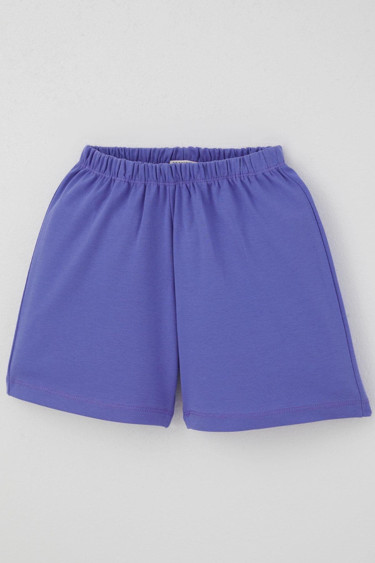 Breeze Kız Çocuk Şortlu Pijama Takımı Çiçek Desenli Pudra (4-8 Yaş)