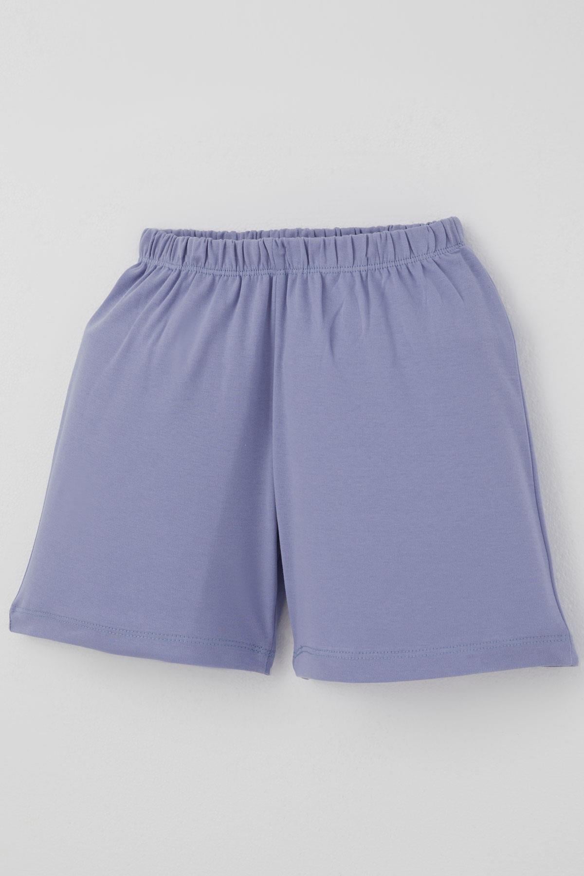 Breeze Kız Çocuk Şortlu Pijama Takımı Çiçek Desenli Beyaz (4-8 Yaş)