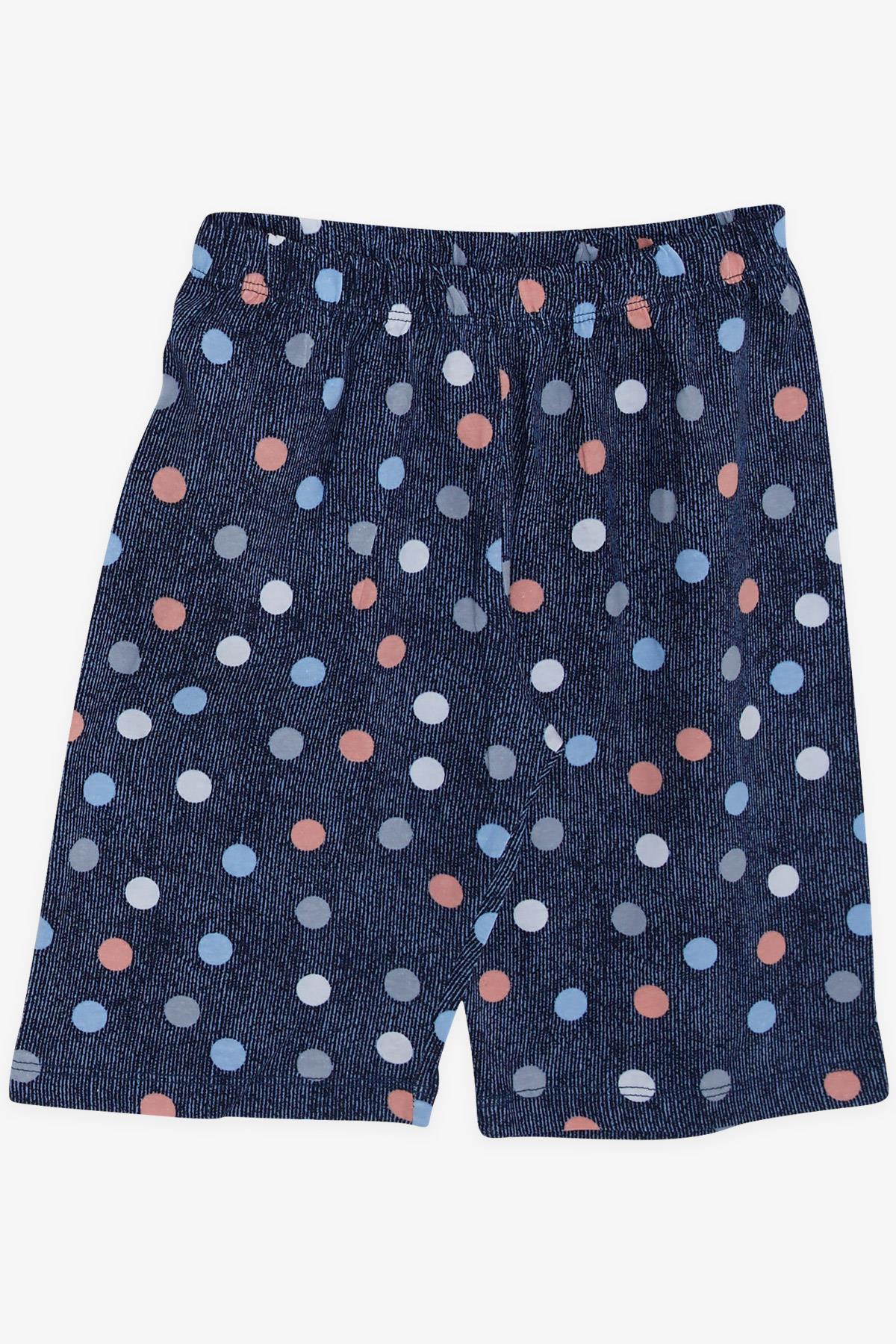 Breeze Kız Çocuk Şortlu Pijama Takımı Renkli Puantiye Desenli Lacivert (10-14 Yaş)