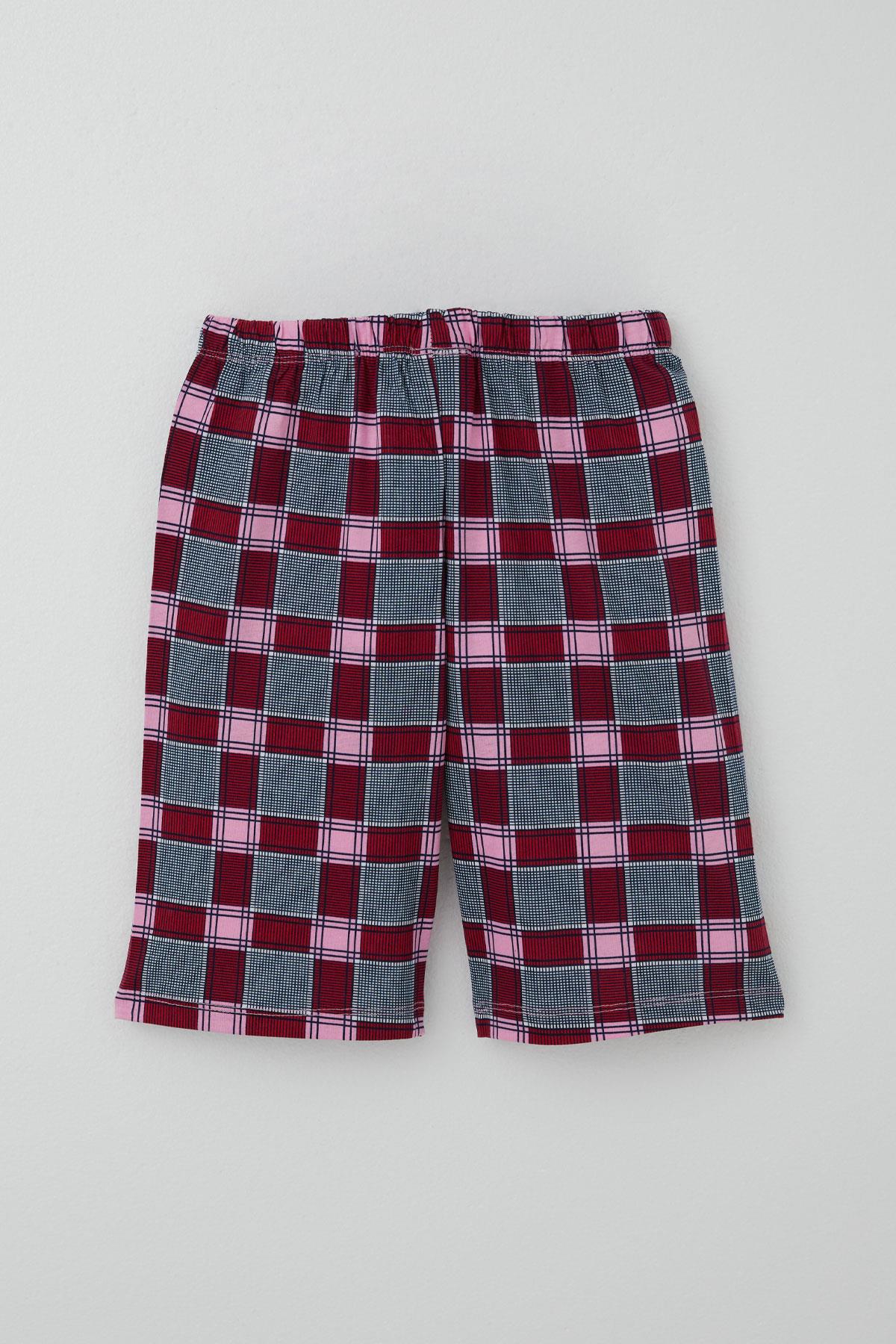 Breeze Kız Çocuk Şortlu Pijama Takımı Ekose Desenli Karışık Renk (10-14 Yaş)