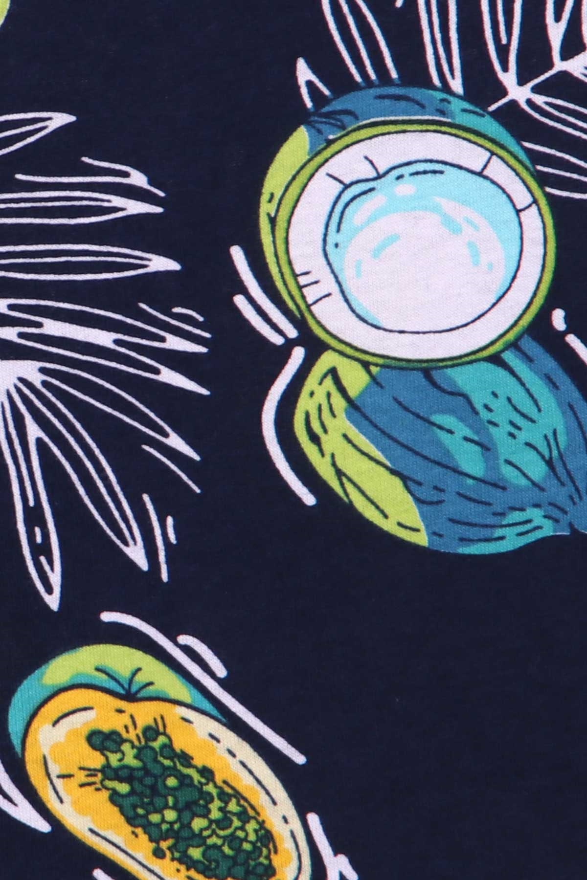 Breeze Kız Çocuk Şortlu Pijama Takımı Tropik Desenli Lacivert (6-12 Yaş)