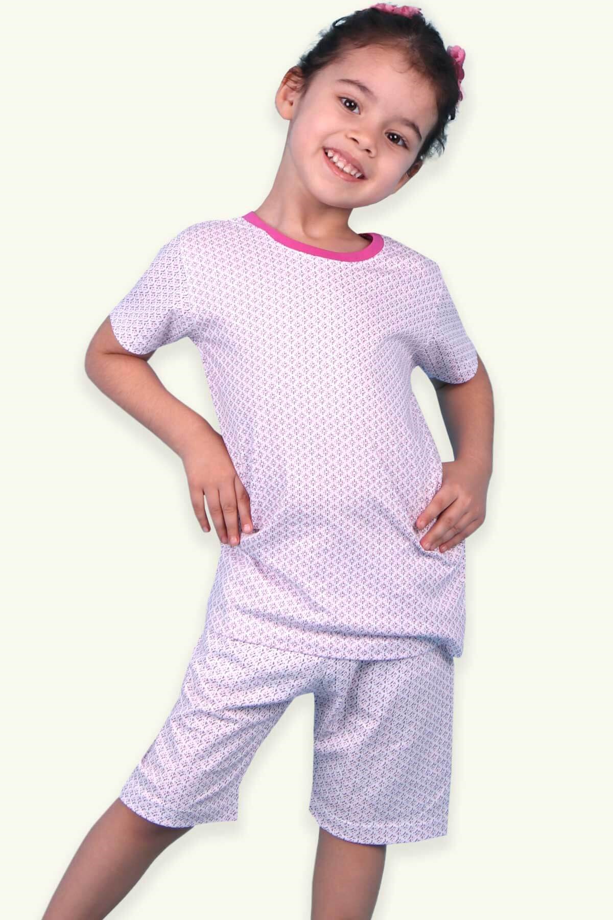 Breeze Kız Çocuk Şortlu Pijama Takımı Desenli Lila (9 Ay-8 Yaş)