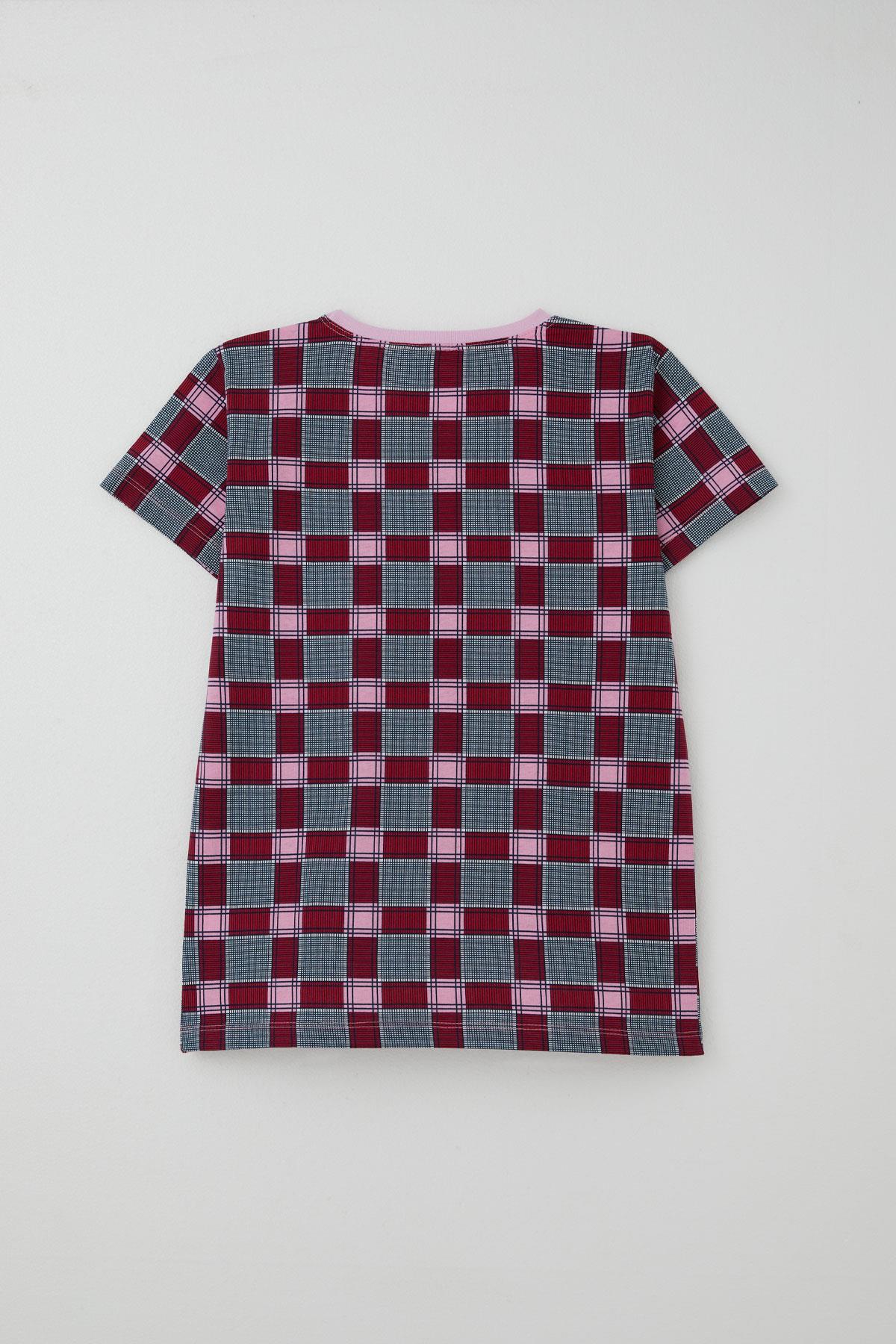 Breeze Kız Çocuk Şortlu Pijama Takımı Ekose Desenli Karışık Renk (10-14 Yaş)