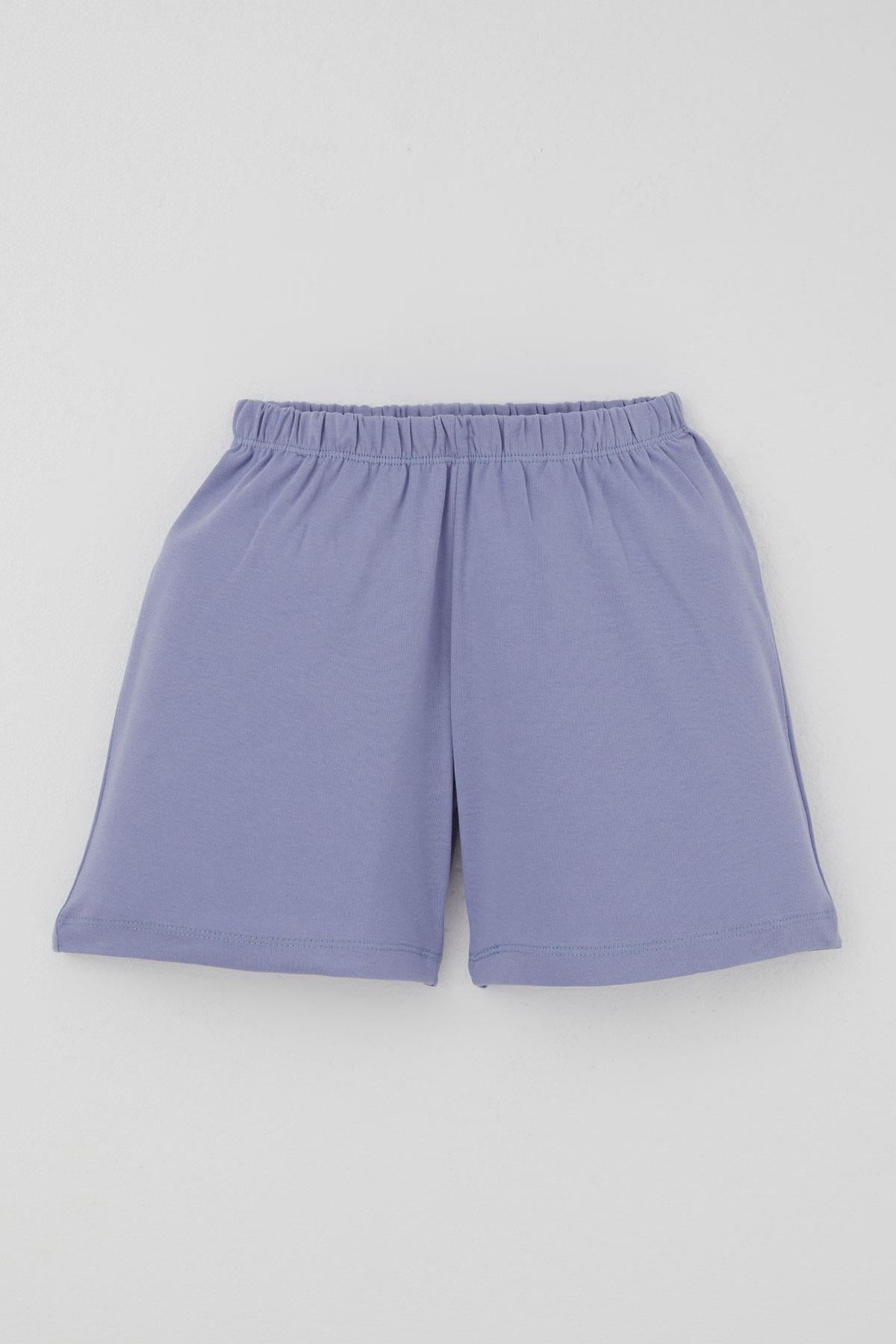 Breeze Kız Çocuk Şortlu Pijama Takımı Çiçek Desenli Beyaz (4-8 Yaş)