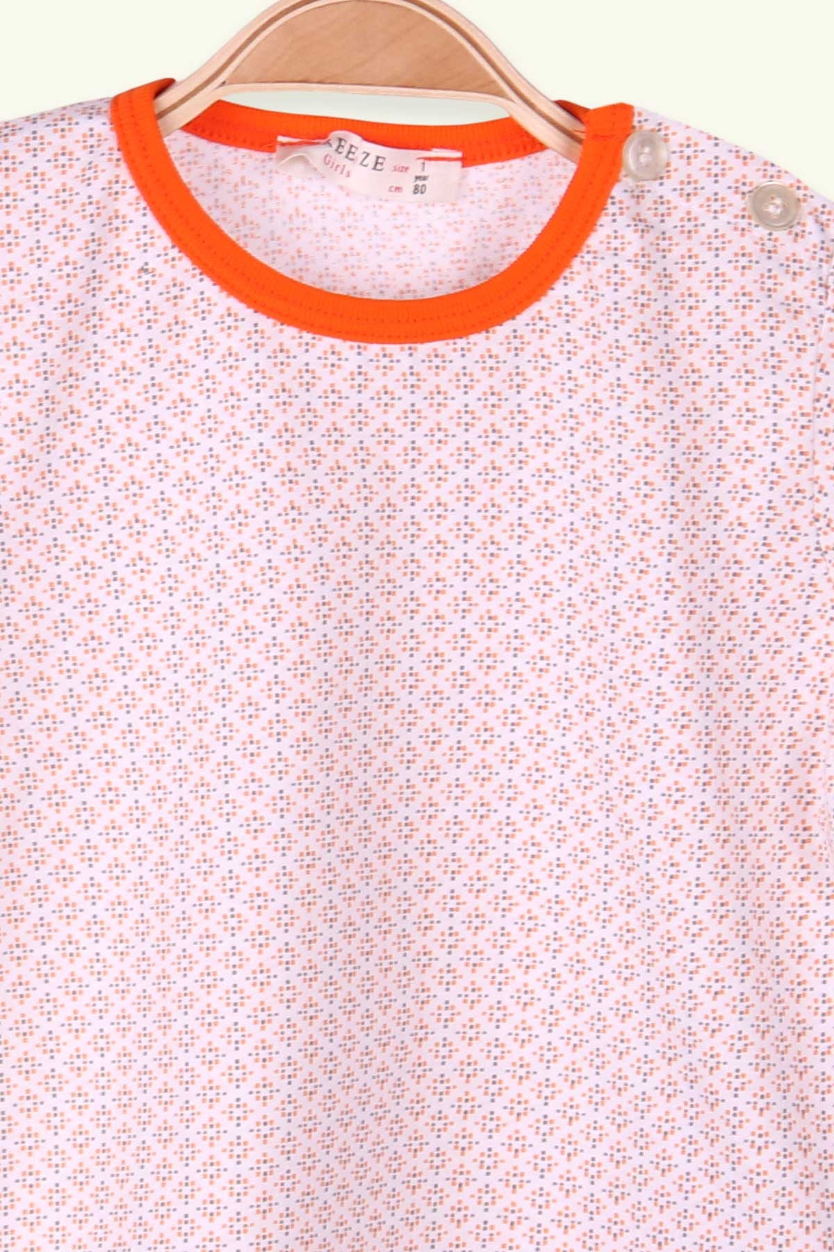Breeze Kız Çocuk Şortlu Pijama Takımı Desenli Turuncu (9 Ay-8 Yaş)
