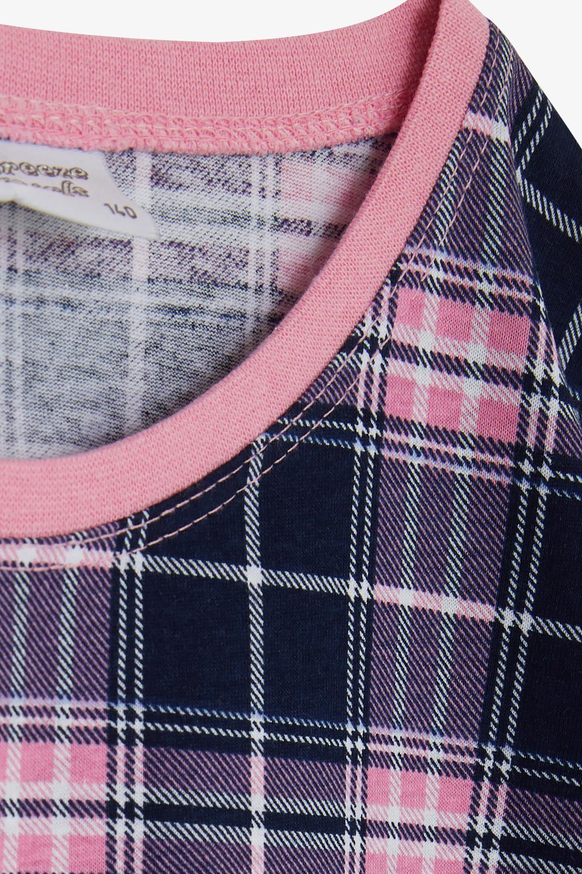 Breeze Kız Çocuk Şortlu Pijama Takımı Ekose Desenli Karışık Renk (10-14 Yaş)