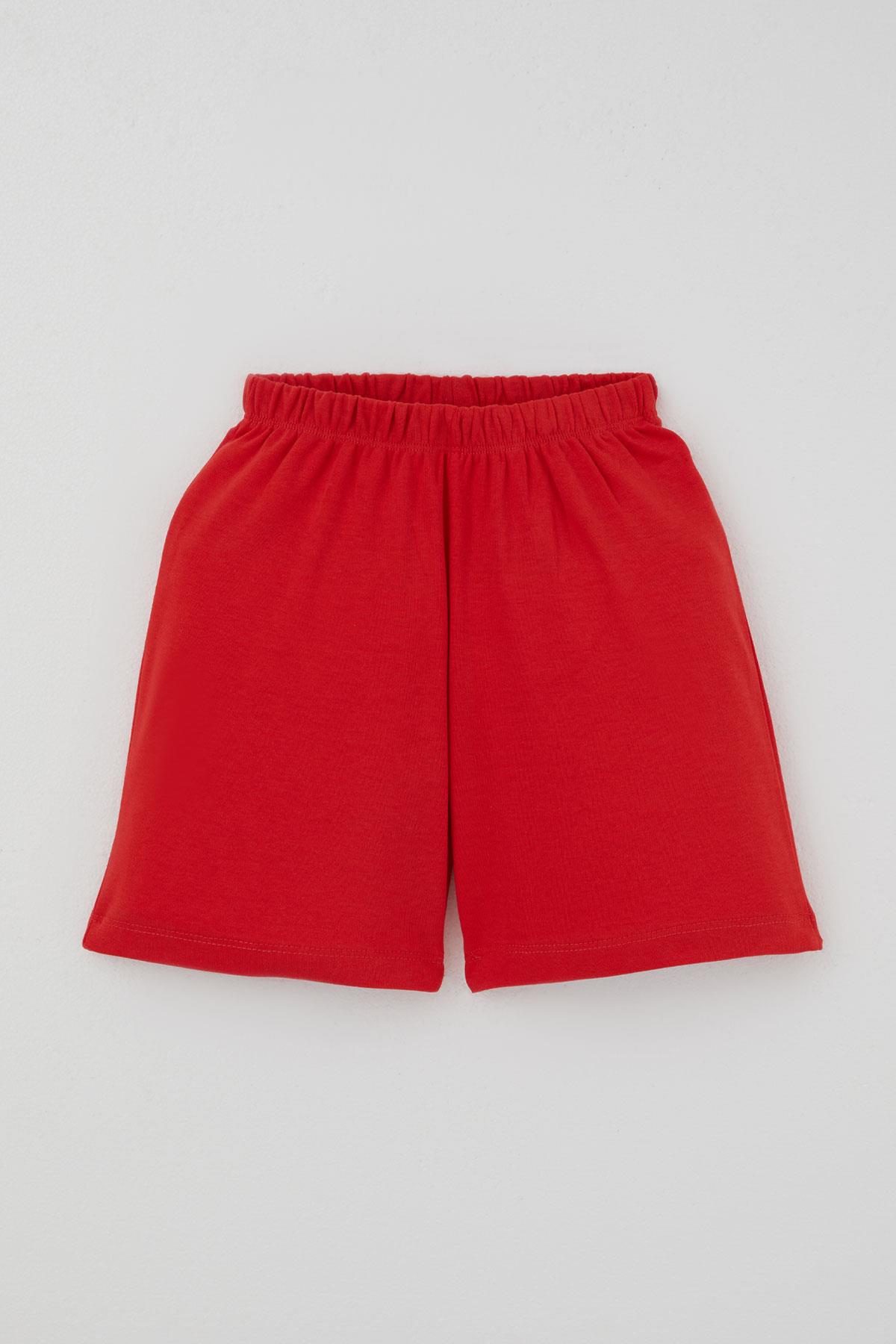 Breeze Kız Çocuk Şortlu Pijama Takımı Çilek Desenli Krem (4-8 Yaş)