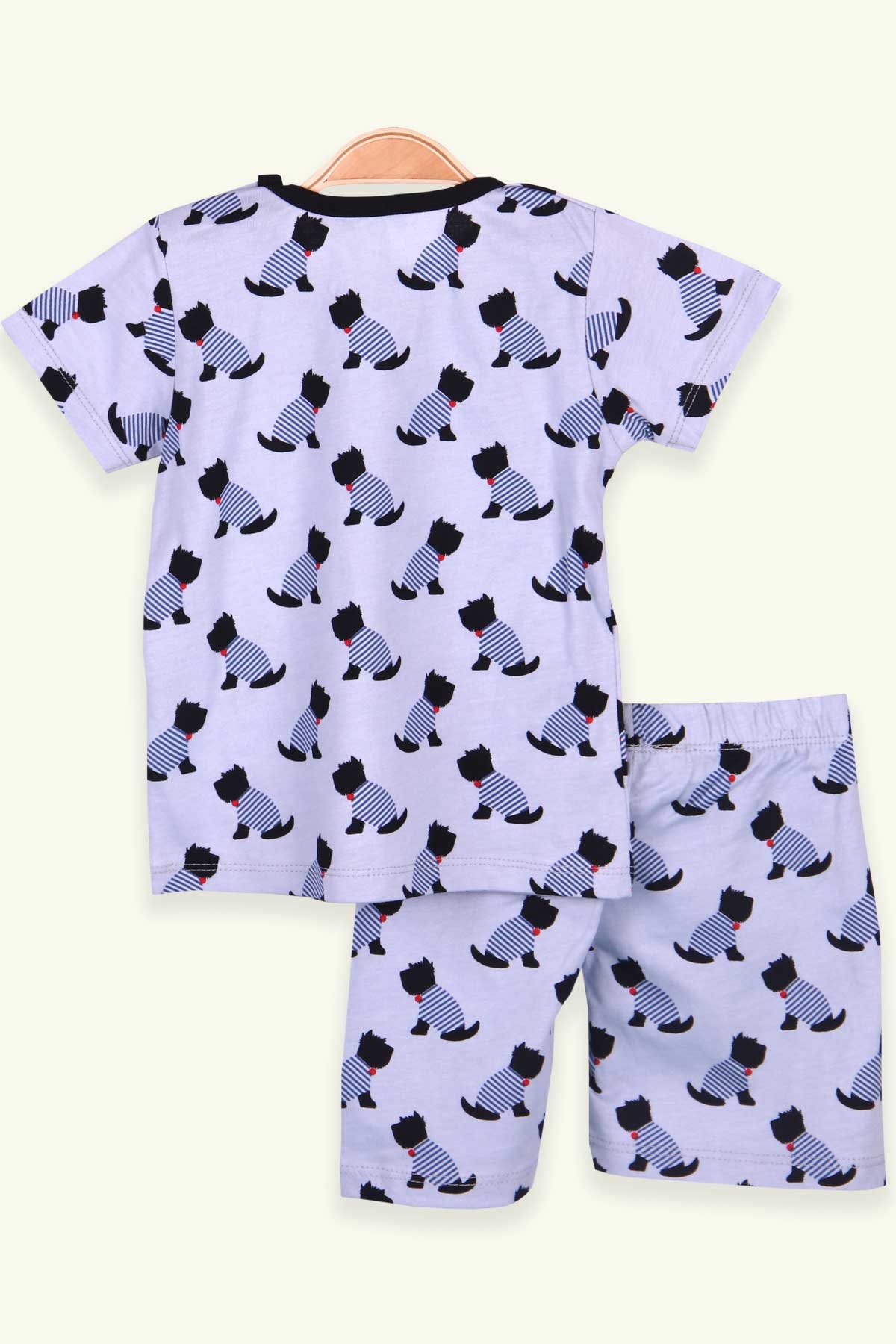Breeze Kız Çocuk Şortlu Pijama Takımı Kedili Açık Mavi (9 Ay-8 Yaş)